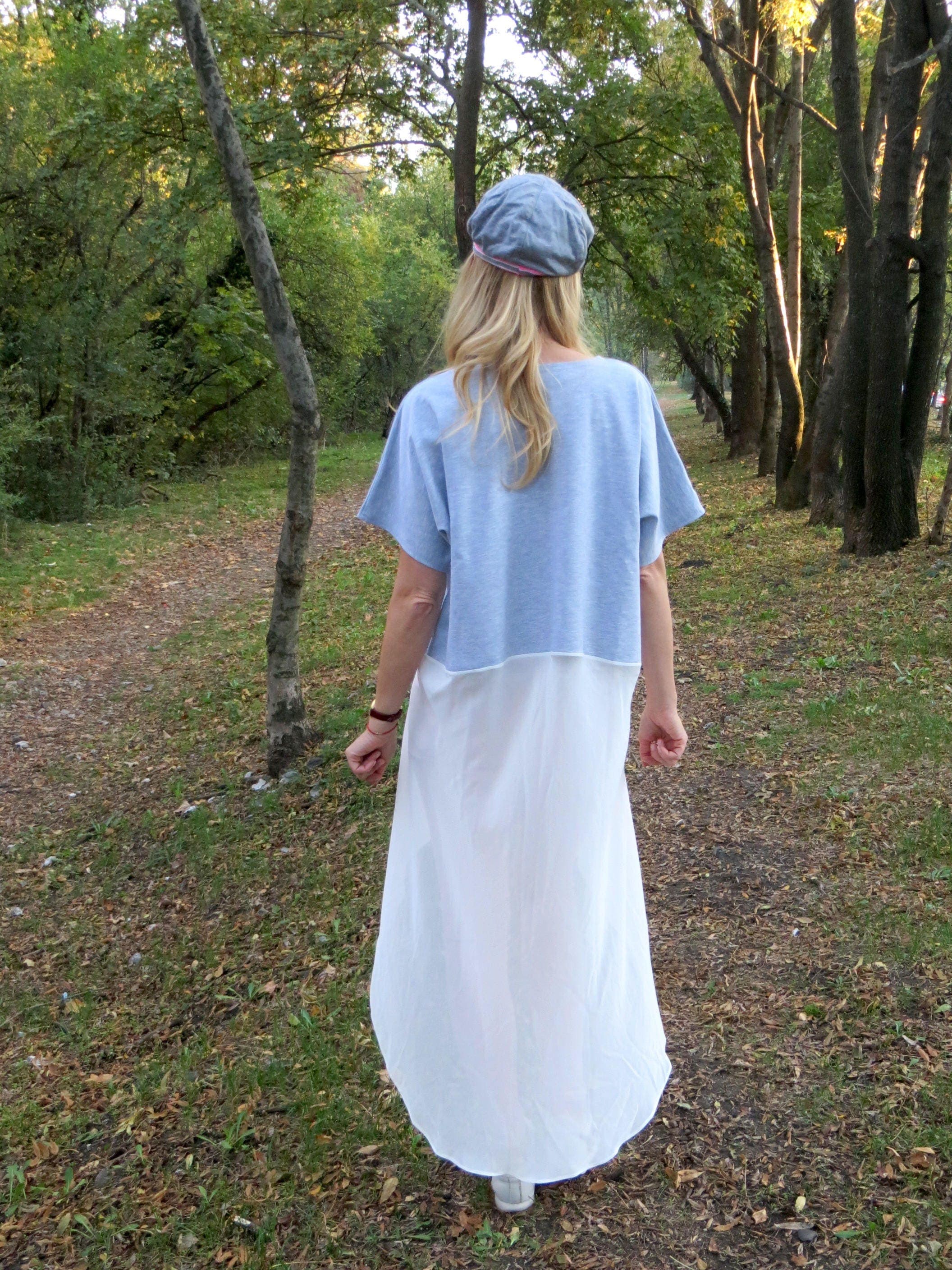 Oversized Gray Tunic, Elegant Maxi Tunic, Casual Plus Size Top, Maternity Wear, Loose Fitted Tunic, Asymmetric Chiffon Top - image 4