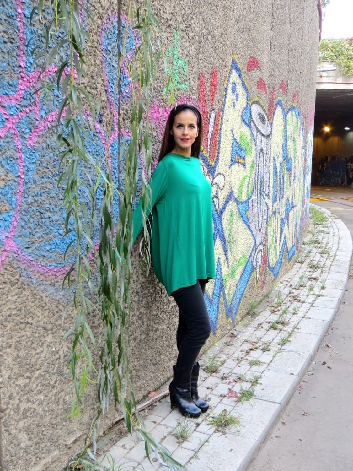 PROMO-Green Oversized Tunic - Maxi Blouse Top- Elegant Top- Maternity Top- Loose Top- Long Sleeved Top- One Size Top, Extravagant Top - image 5