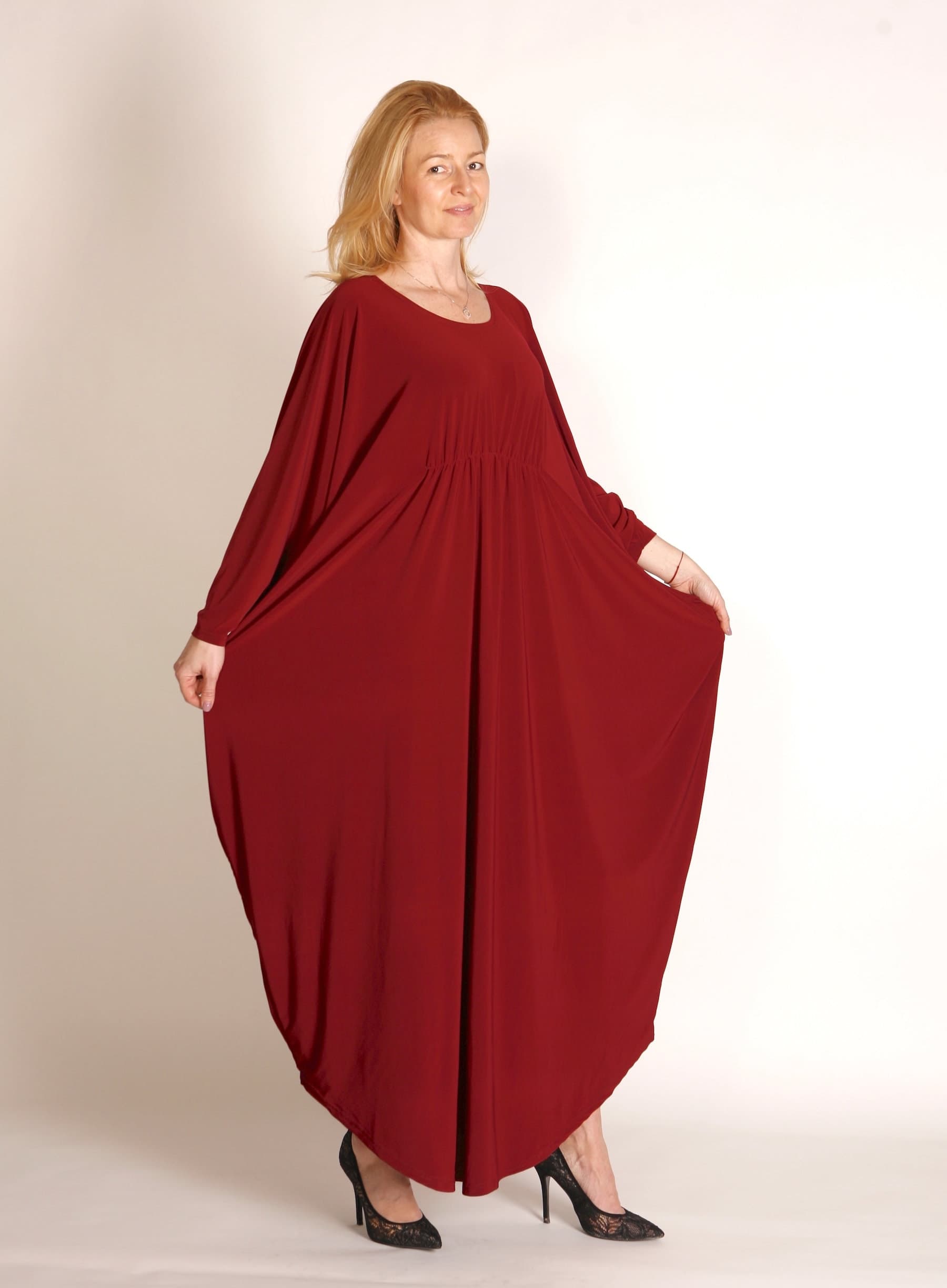 Red Abaya-Kaftan Dress- Elegant Caftan-Plus Size Dress- Oversized Dress- One Size- Maternity Dress