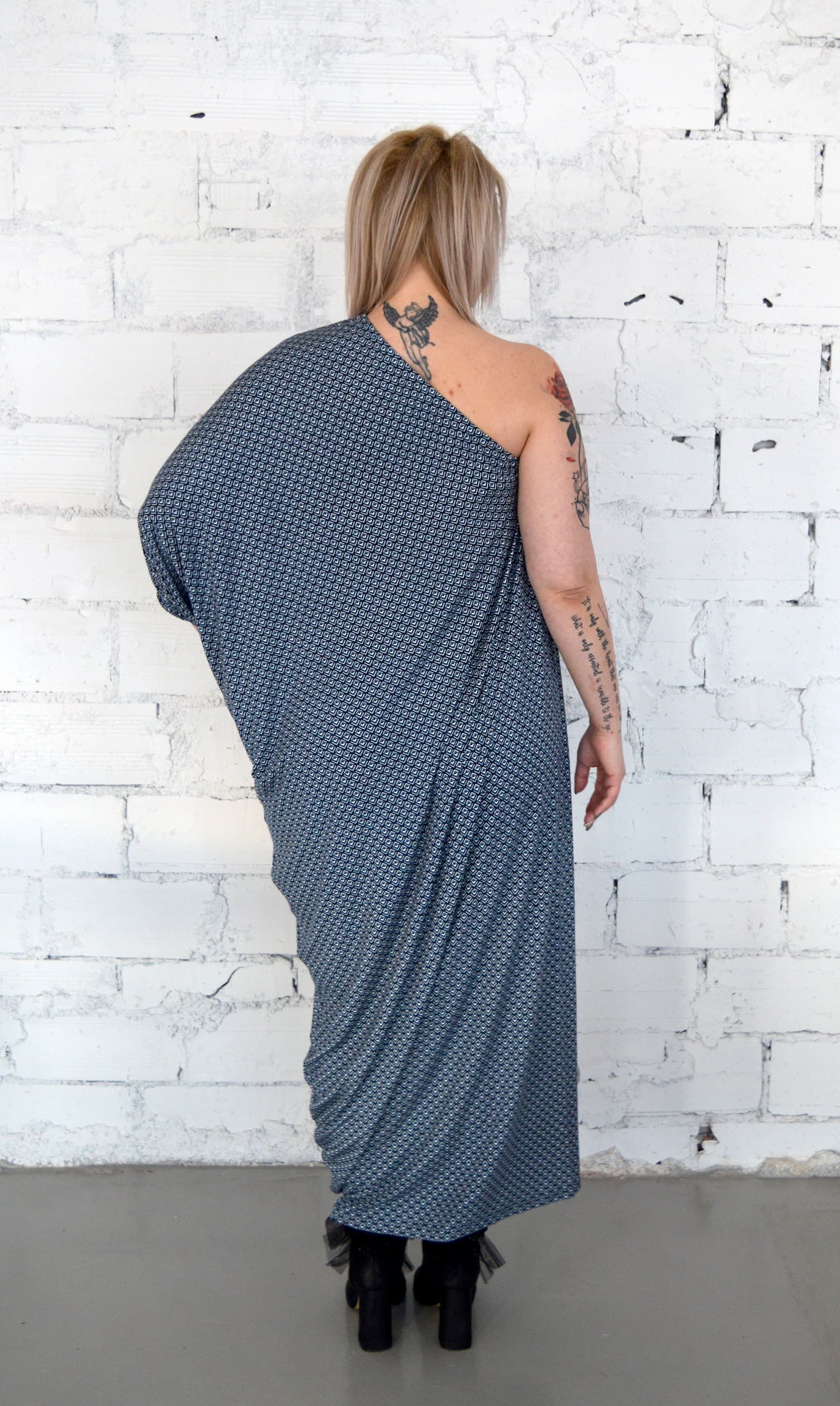 Women's Maxi Dress, Loose Dress, Abaya Dress,  Caftan Dress, One Size Dress, One Shoulder Dress - image 5