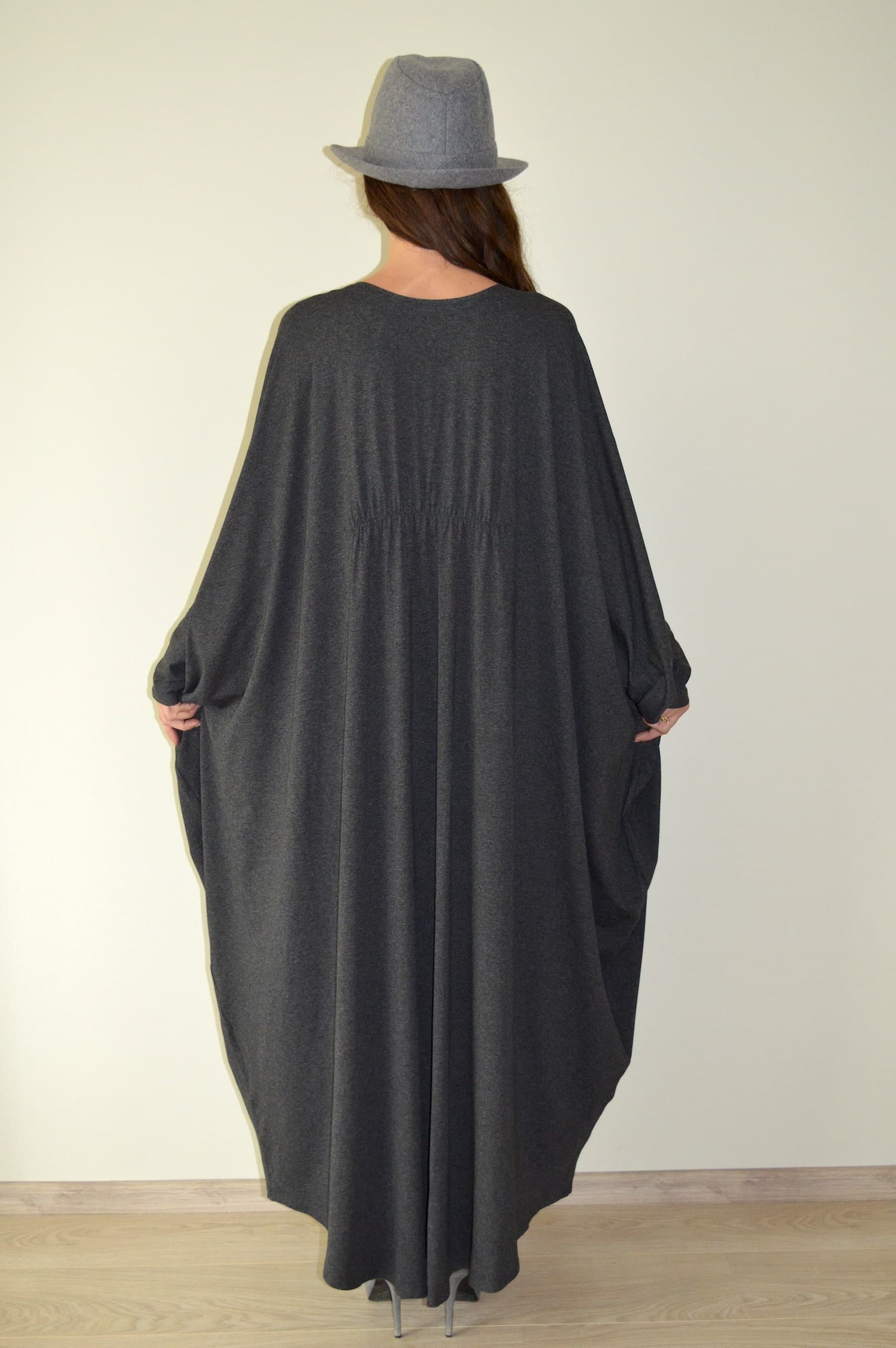 Kaftan, Abaya Dress, Grey Maxi Dress, Elegant Caftan, Plus Size Dress, Long Dress, Casual Oversized Dress - image 5