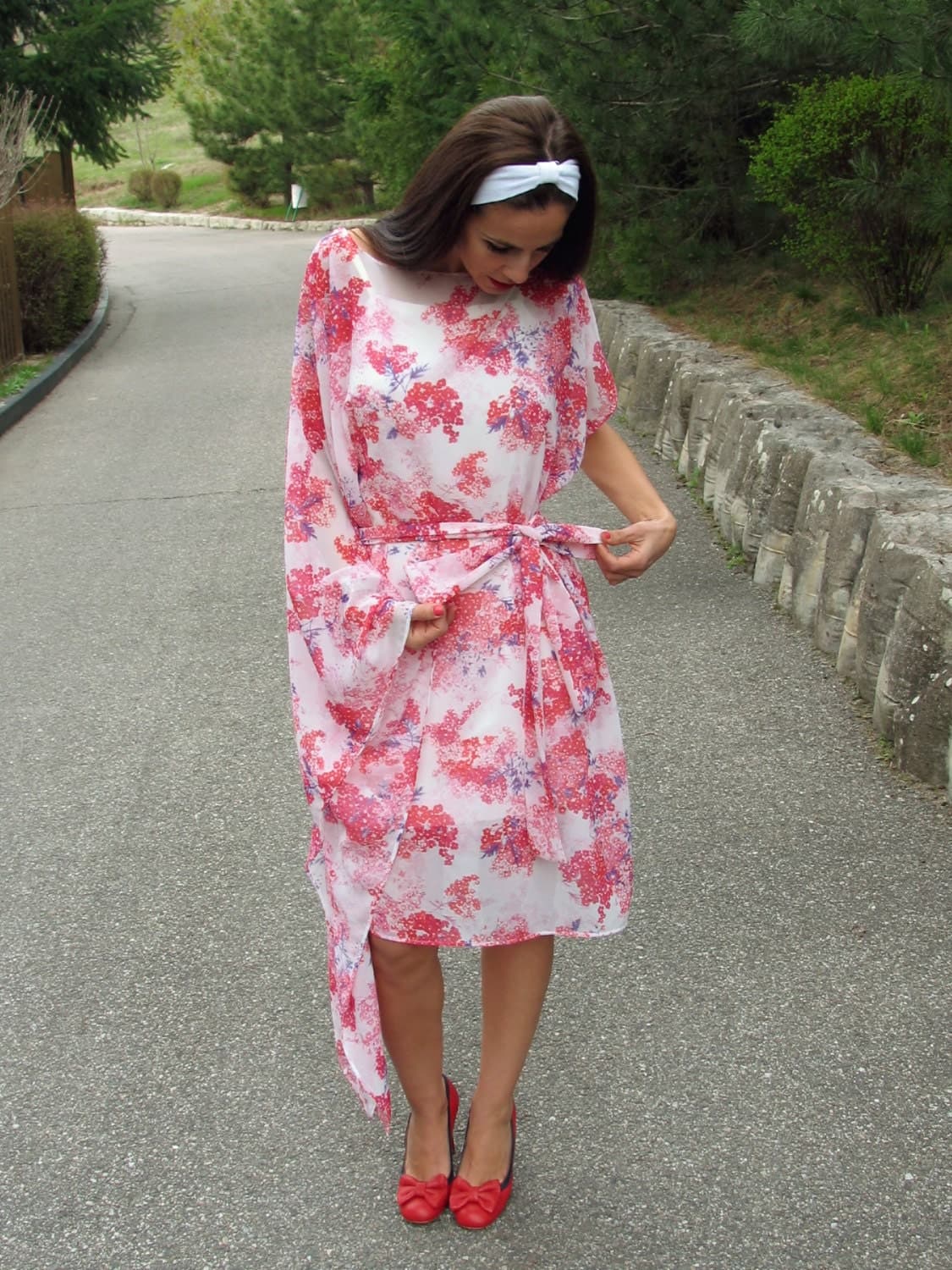 Loose Floral Print Dress/ Oversize Everyday dress/ Maxi Casual tunic/ Beach cover up/ Plus size dress - image 5