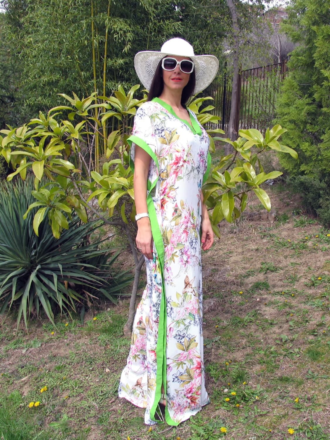 Summer Dress, Maxi Floral Dress, Caftan Dress, Oversize Floral Print Dress,Loose Fitted Caftan, Beach Dress - image 4