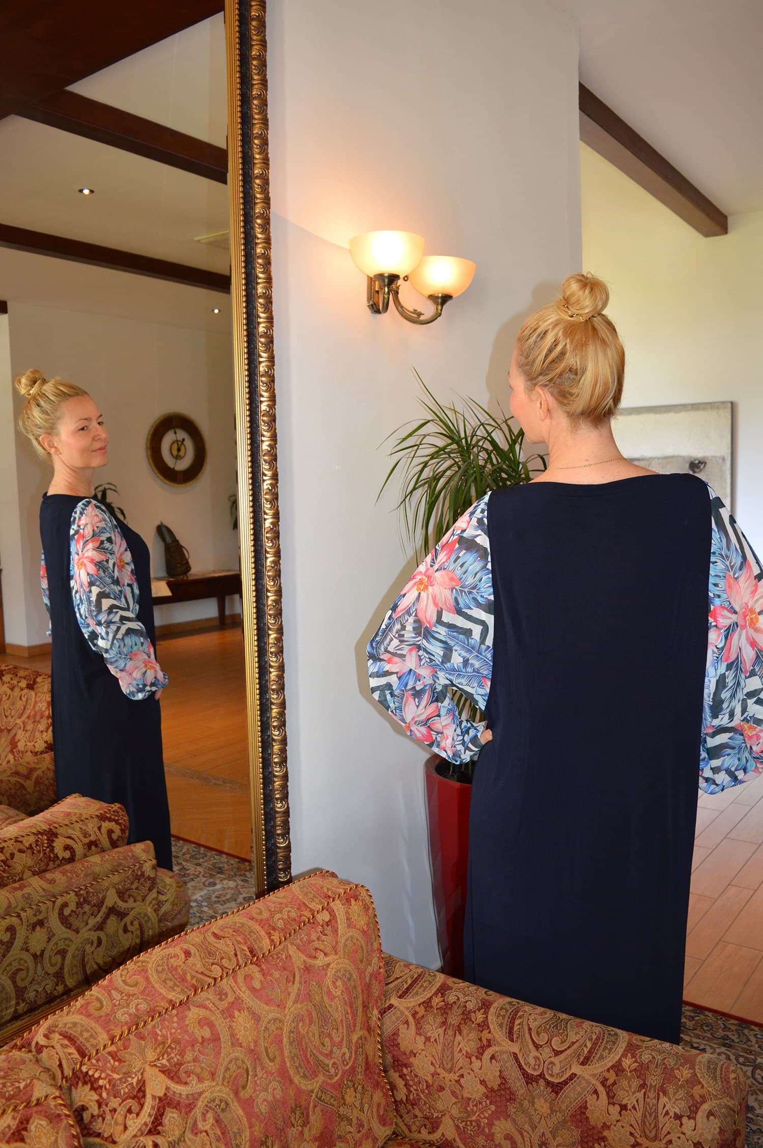 Blue Kaftan, Maxi Dress, Elegant Abaya, Plus Size Caftan, Long Evening Dress, Sleeve Dress - image 4