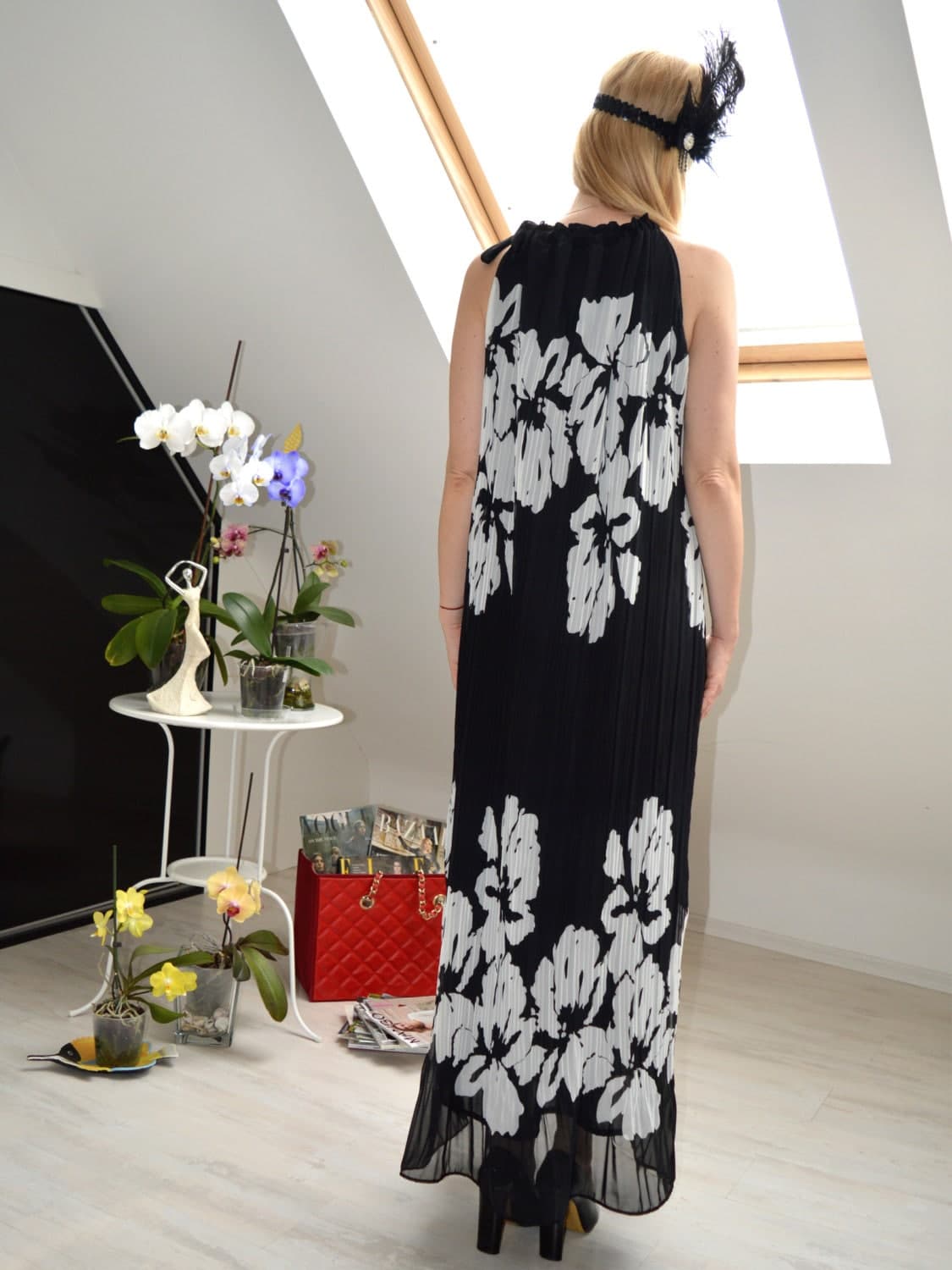 Elegant Maxi Dress, Floral Long Dress, Bridesmaid Dress, Designer Summer Dress - image 5