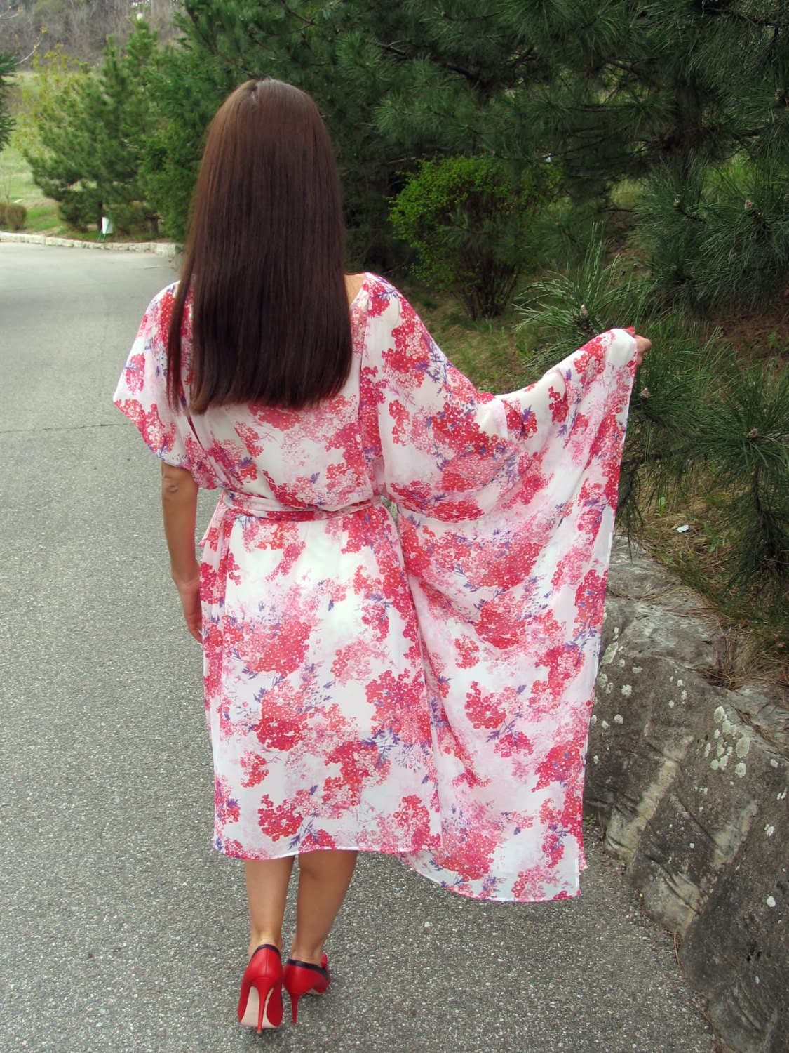 Loose Floral Print Dress/ Oversize Everyday dress/ Maxi Casual tunic/ Beach cover up/ Plus size dress - image 3