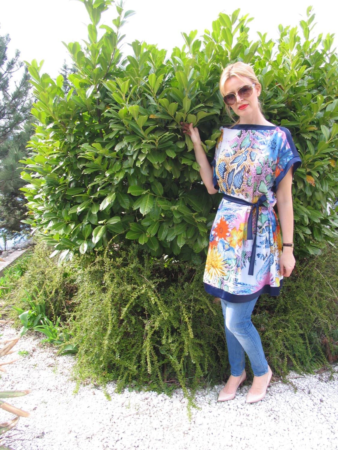 Casual Chiffon Floral Tunic/ Loose Multi Color Tunic/ Everyday Dress/ Elegant tunic/ Party Tunic/ Maternity Wear/ One size Tunic/ eMODNO - image 5