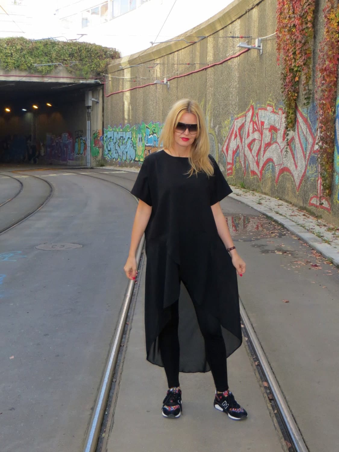 Oversized Black Tunic, Elegant Maxi Tunic, Casual Plus Size Top, Maternity Wear, Loose Fitted Black Tunic, Asymmetric Chiffon Top, eMODNO