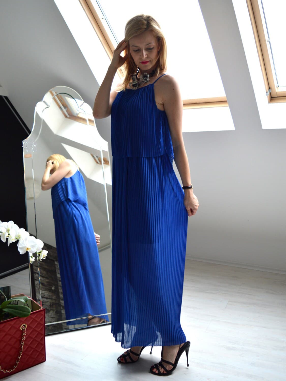 Elegant Blue Dress, Plus Size Maxi Dress, Off Shoulder Dress, Maternity Loose Dress, Party Dress - image 4