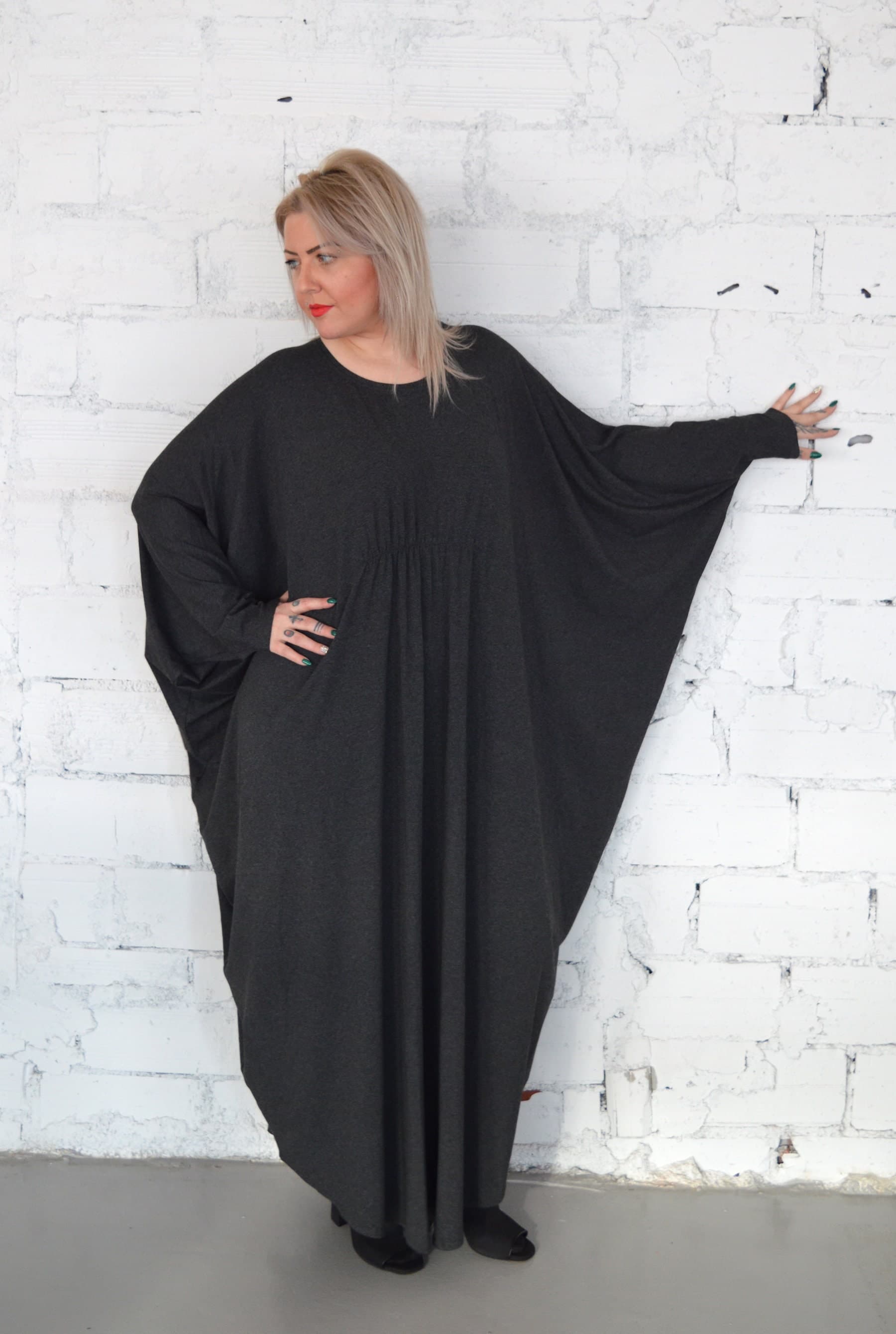 Elegant Caftan, Grey Kaftan, Abaya Dress, Maxi Dress, Plus Size Dress, Long Dress, Casual Oversized Dress - image 4