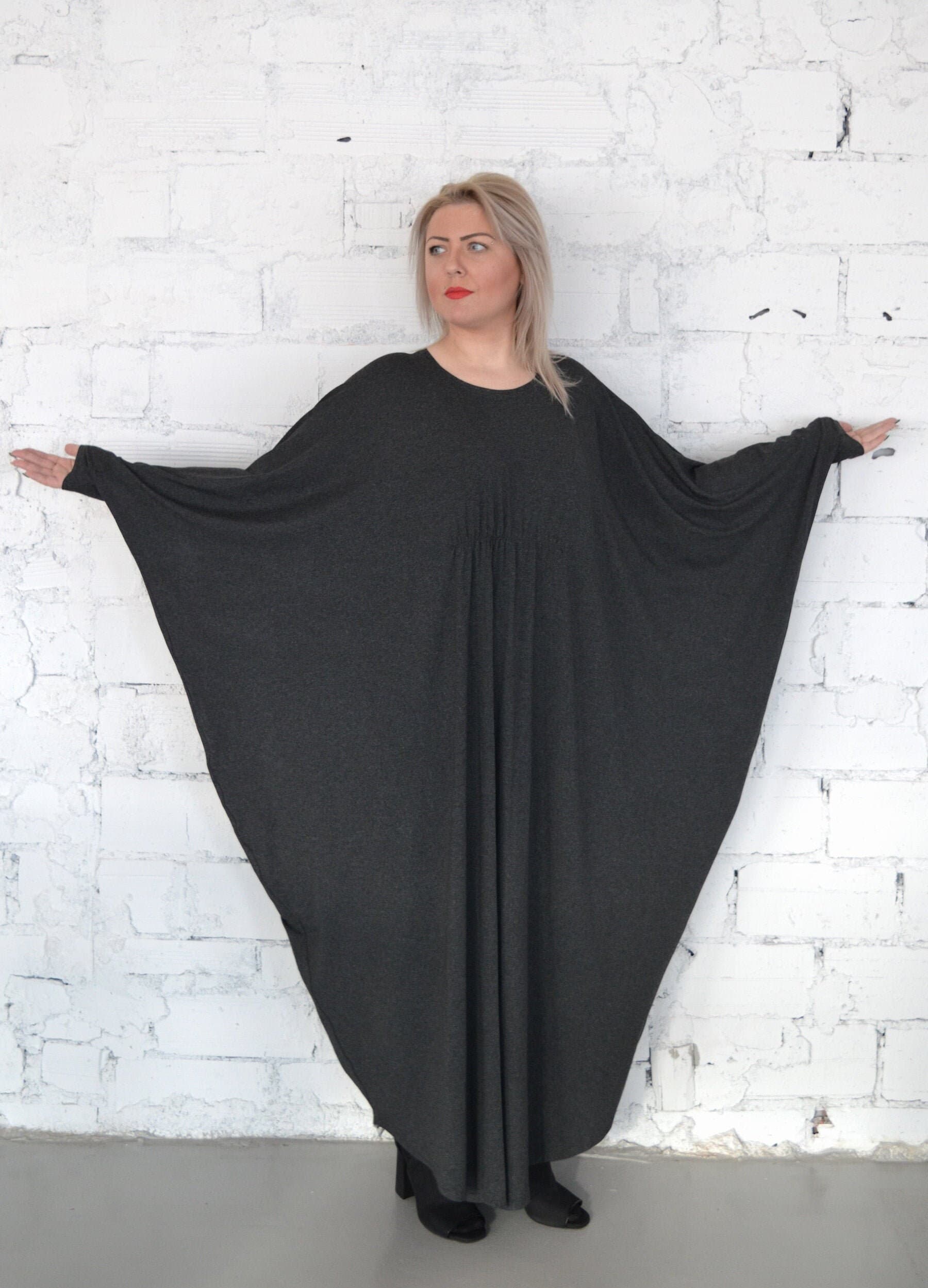 Elegant Caftan, Grey Kaftan, Abaya Dress, Maxi Dress, Plus Size Dress, Long Dress, Casual Oversized Dress