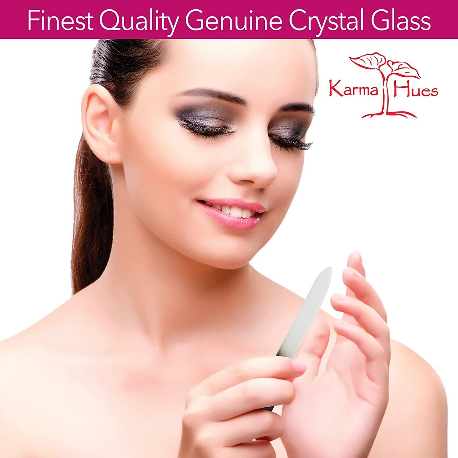 Karma Organic Double Sided Glass Nail Pedicure File Set of 2 with Velvet Pouches - image 4