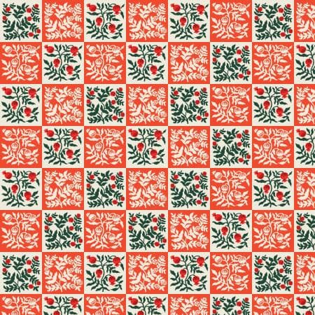 Holiday Classics III, RP618-RE1,  Yuletide Floral, in Red Fabric, Rifle Paper Co. Cotton + Steel, Sold by the 1/2 yard or the yard