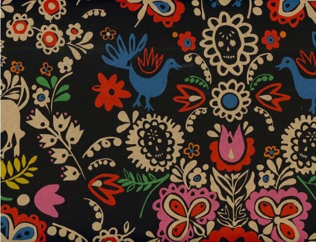 Jardin Azul, Black Tea, Alexander Henry Fabrics, sold by the 1/2 yard or the yard