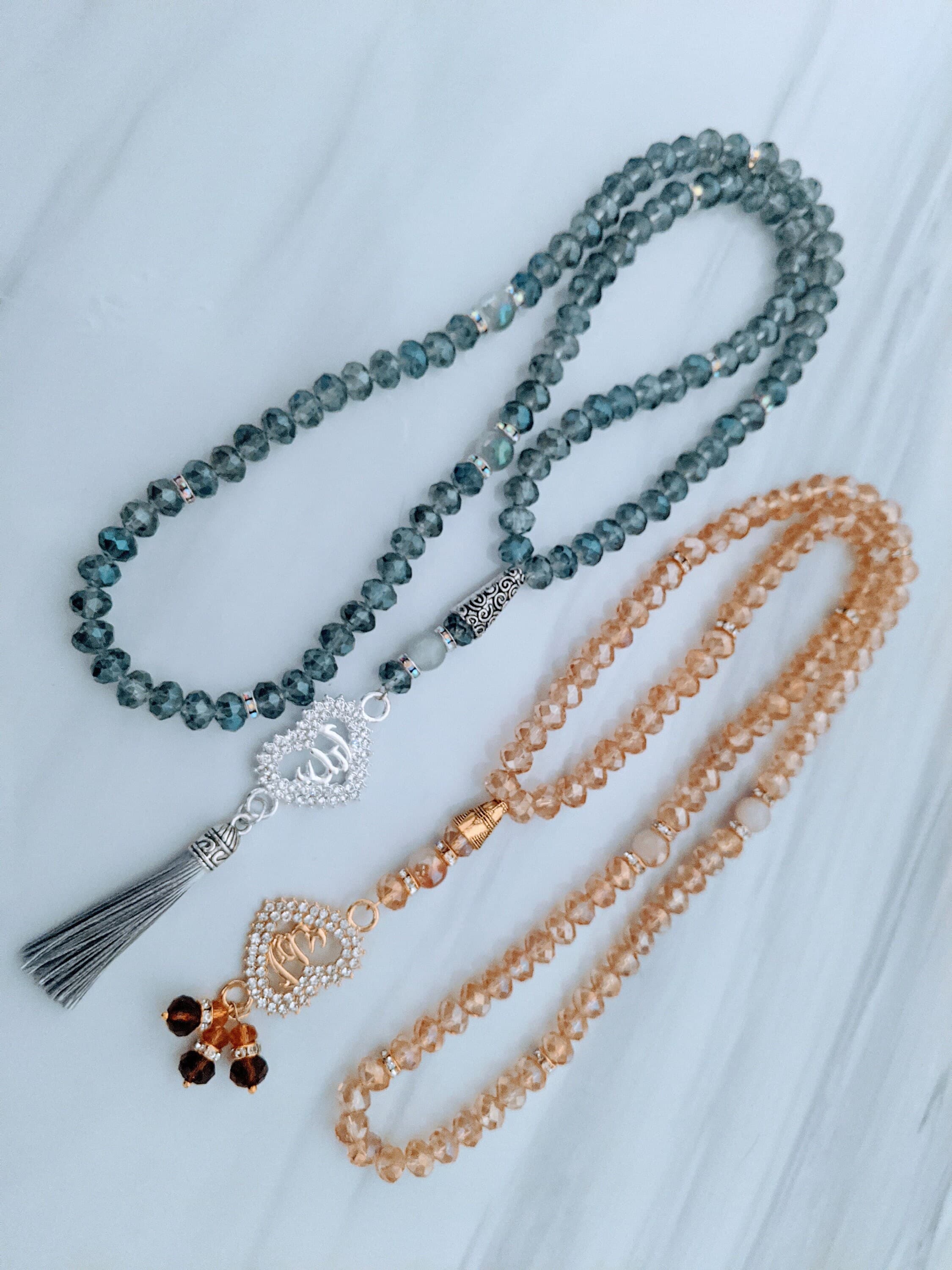99 Grey and Gold crystal Tasbeeh - image 3