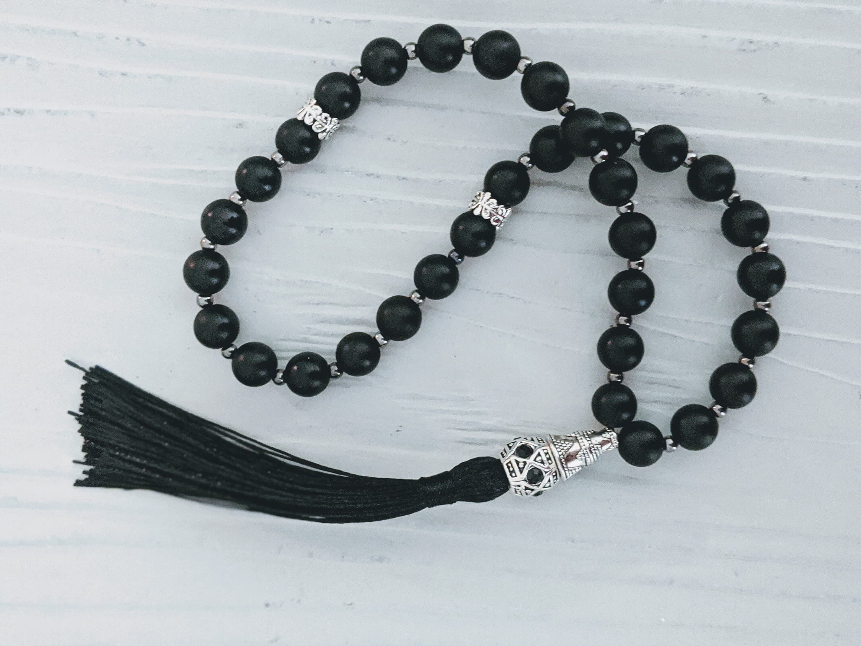 33 Black Opaque Beads