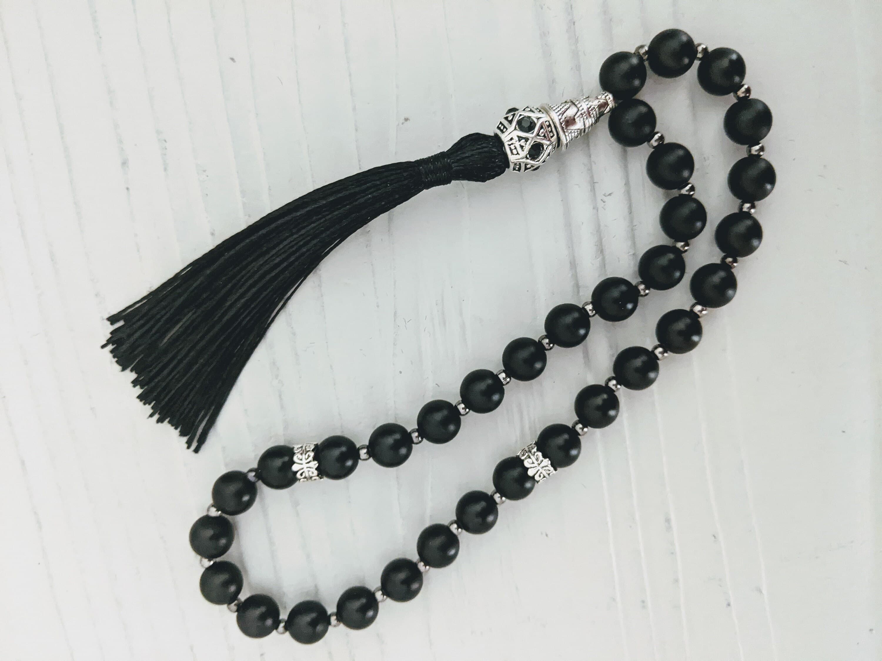 33 Black Opaque Beads - image 3