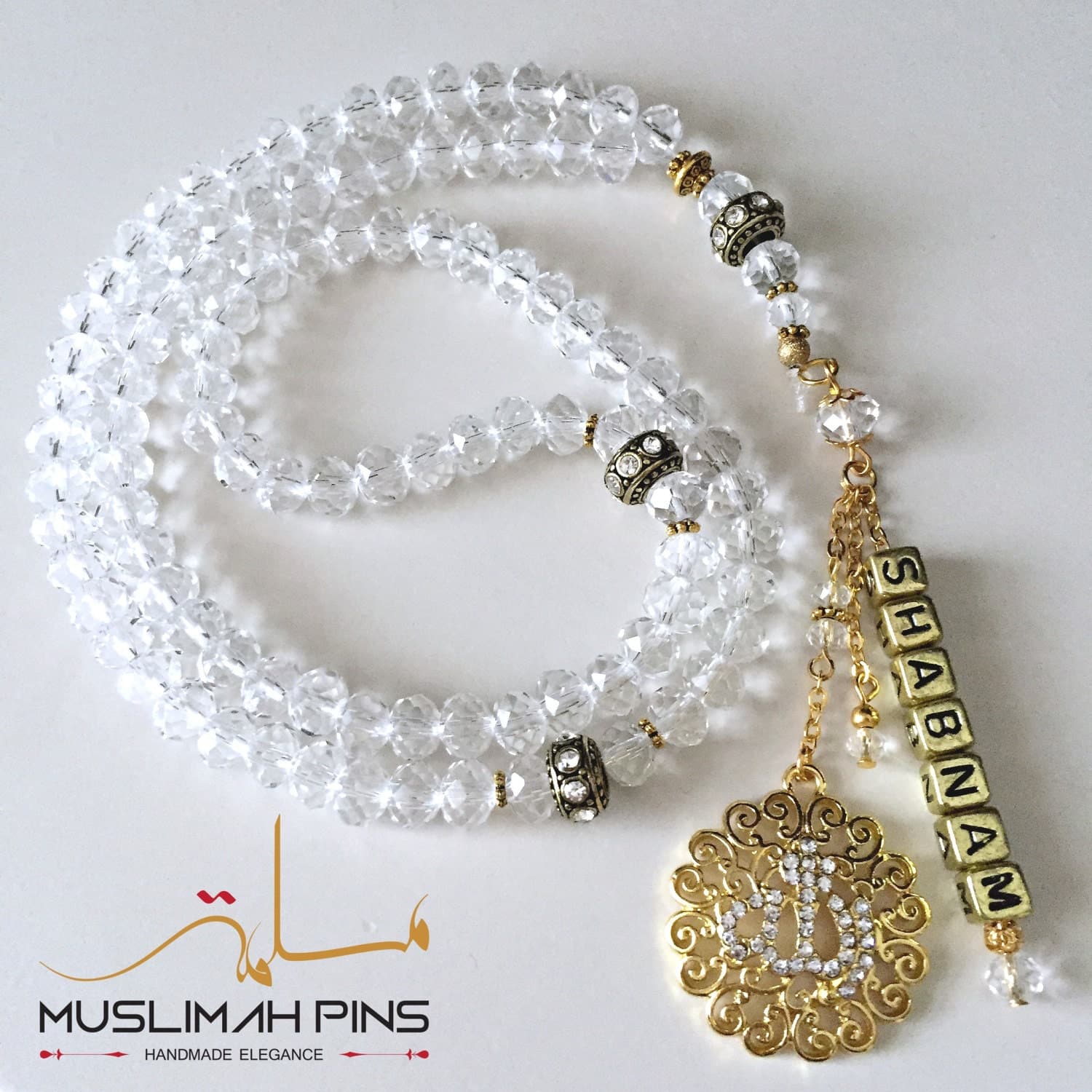Luxury crystal personalised tasbih/prayer beads - image 3