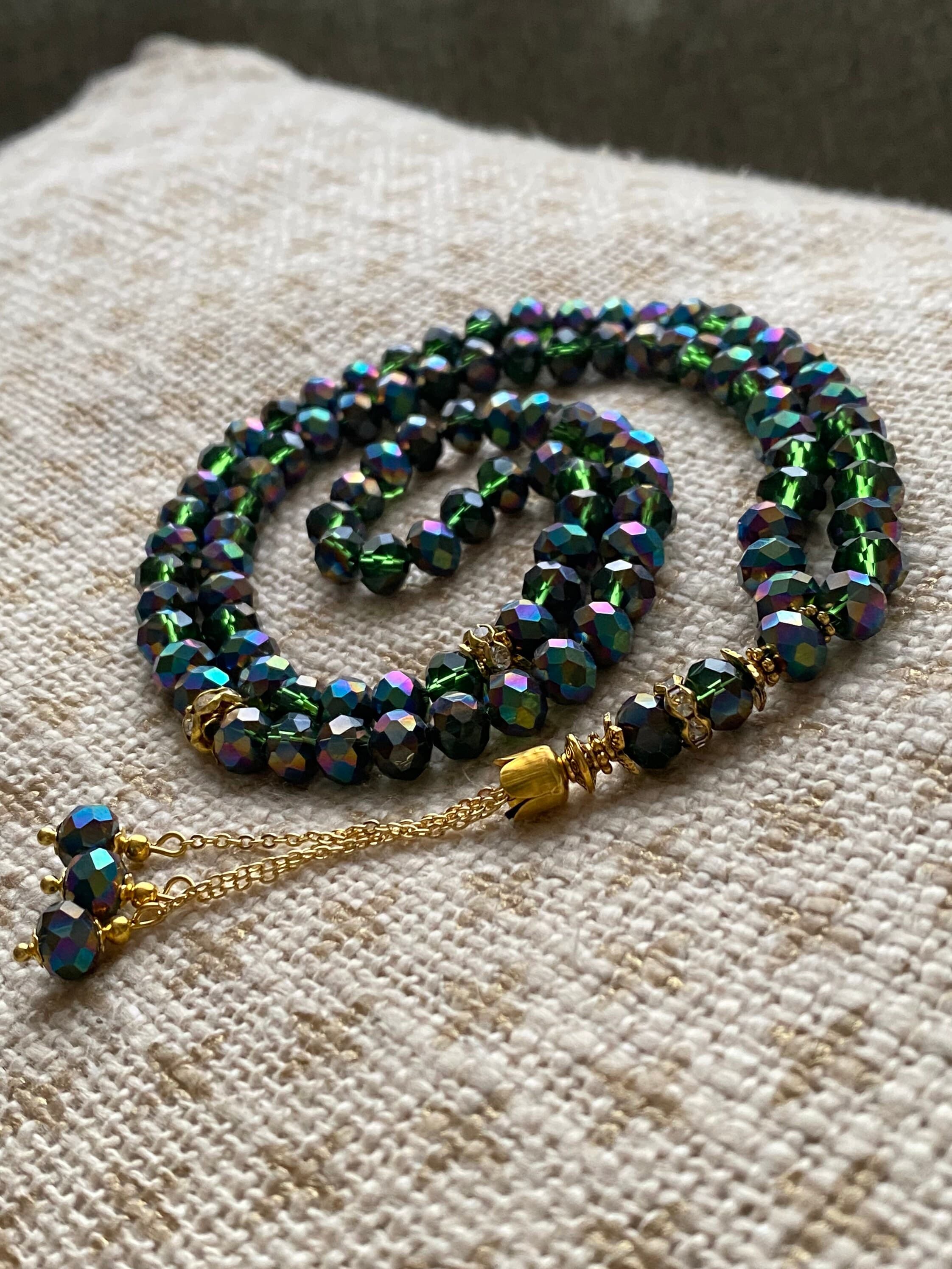 Metallic crystal personalised tasbih, prayer beads, misbaha, tesbih - image 3