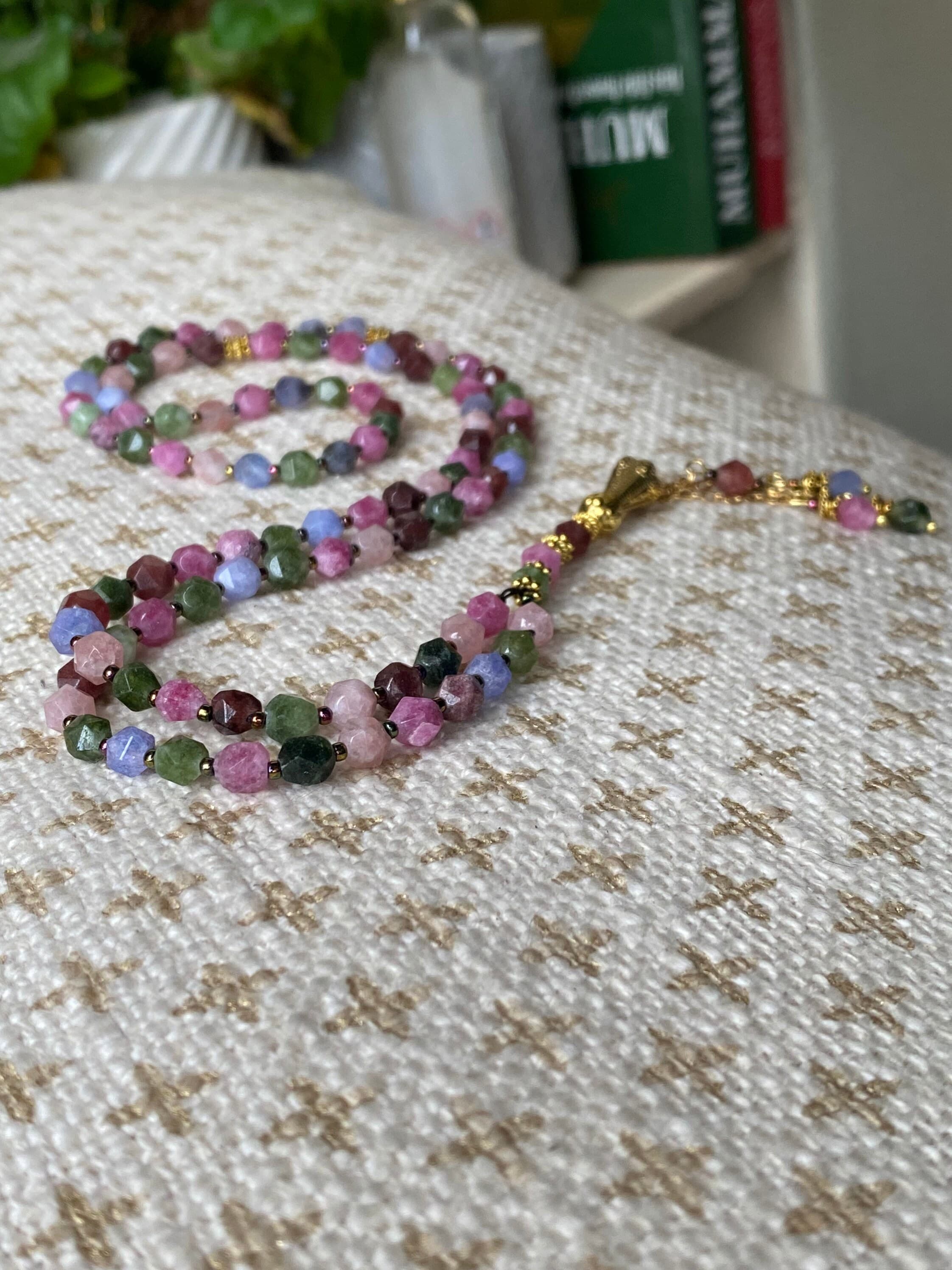 Faceted gemstone tasbih, prayer beads - image 5