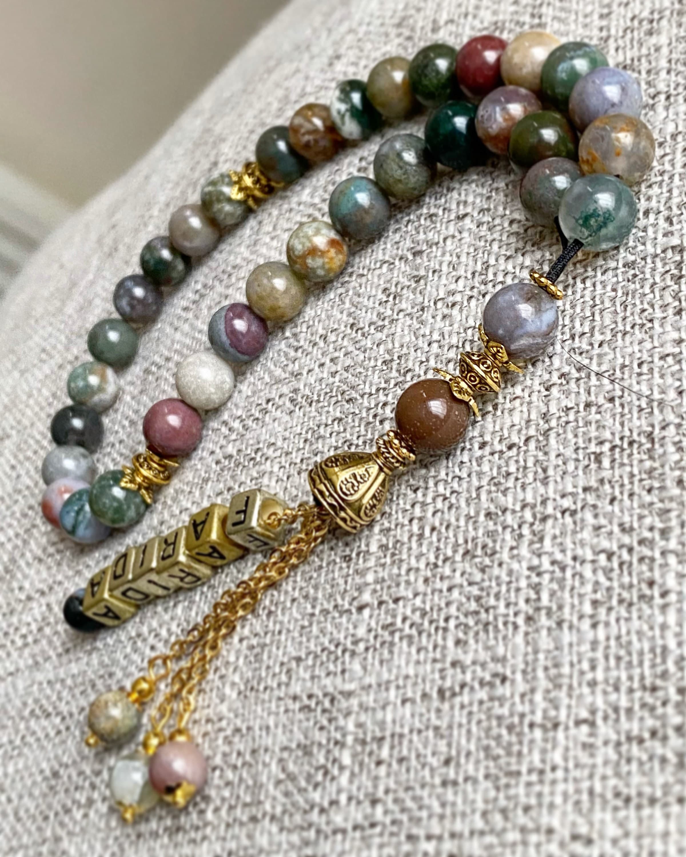 Indian Agate gemstone tasbih, tesbih, prayer beads (99 beads) - image 4
