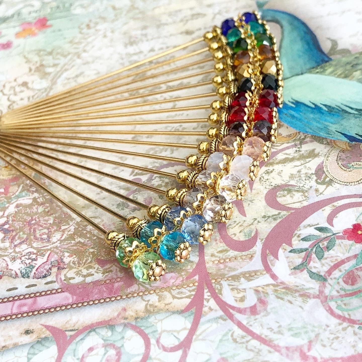 Crystal Hijab Pin: Gem Scarf Brooch, Hat Pin