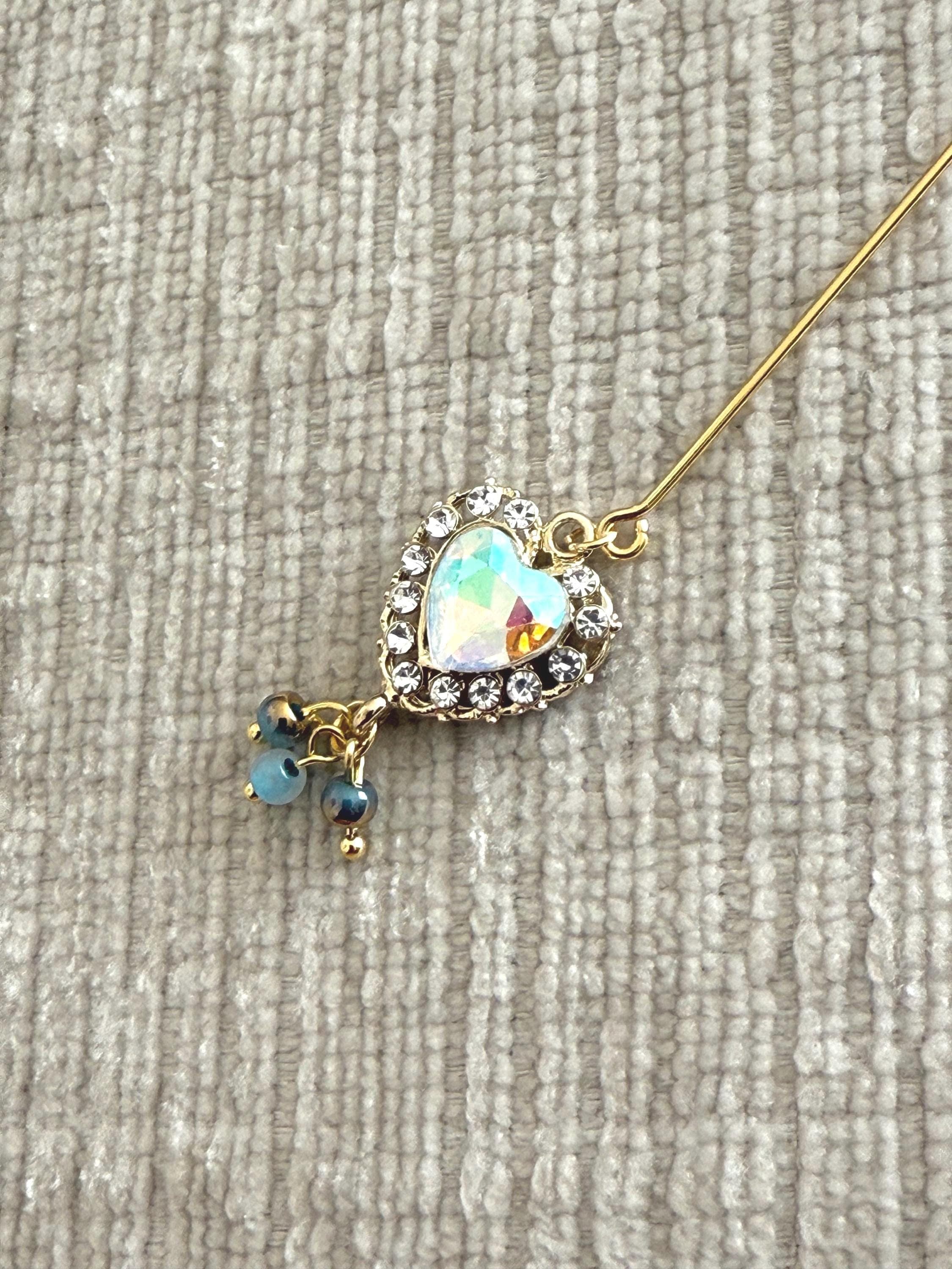 Blue opal hijab pins - image 3
