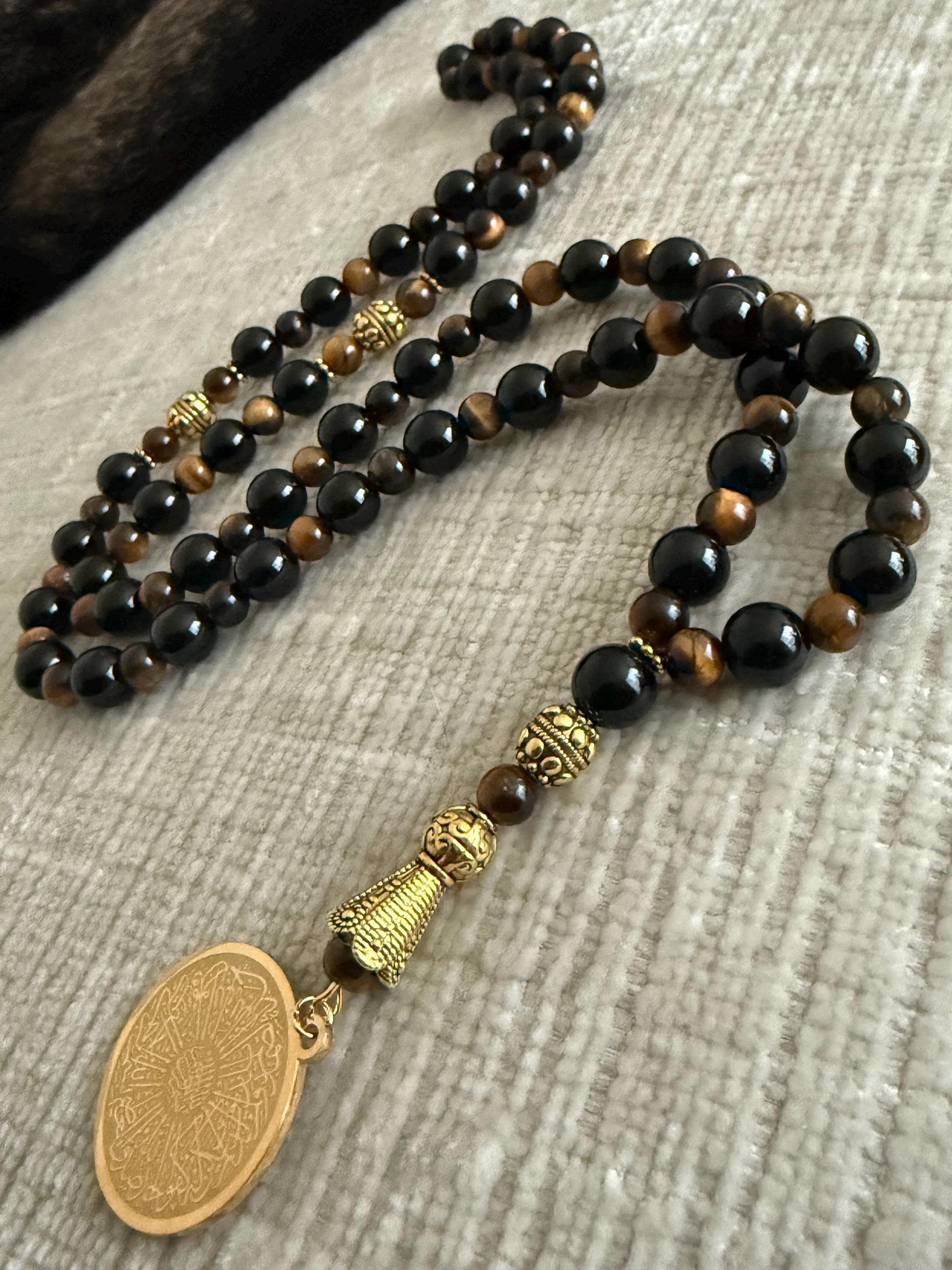 Black onyx gemstone necklace/tasbih Misbaha