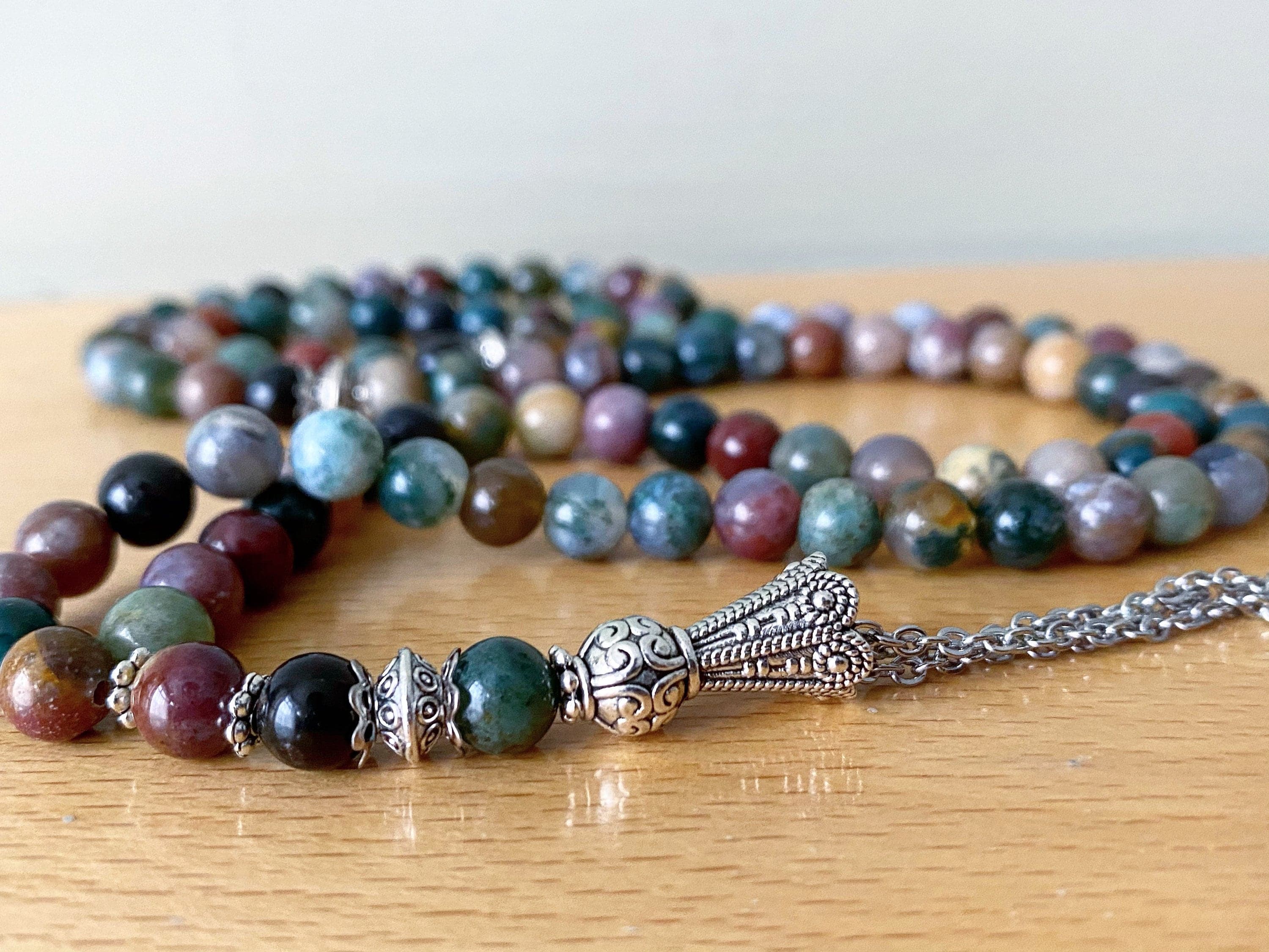Indian Agate gemstone tasbih, tesbih, prayer beads (99 beads) - image 3