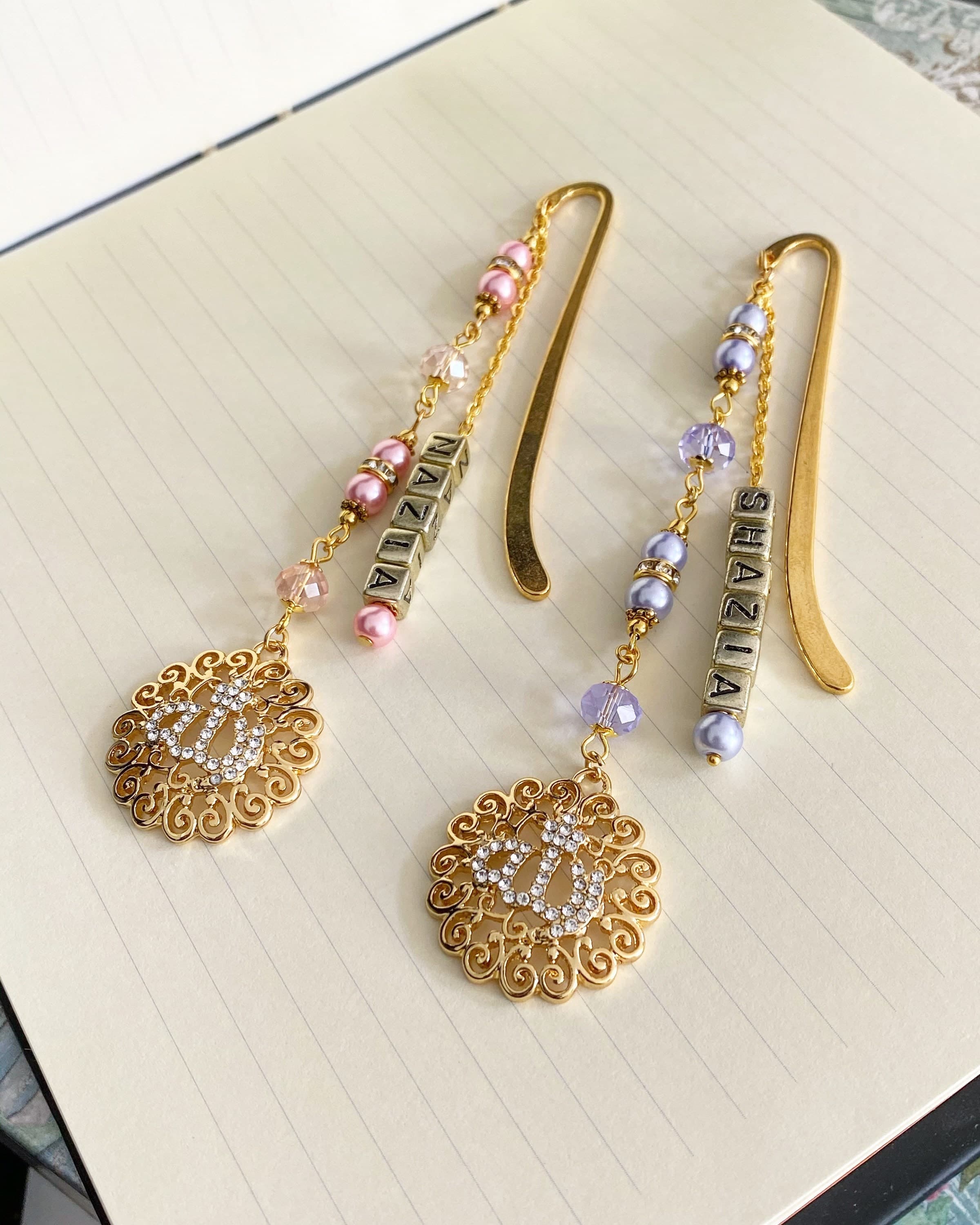Personalised Quran bookmarks, Allah pendant, personalised gifts.