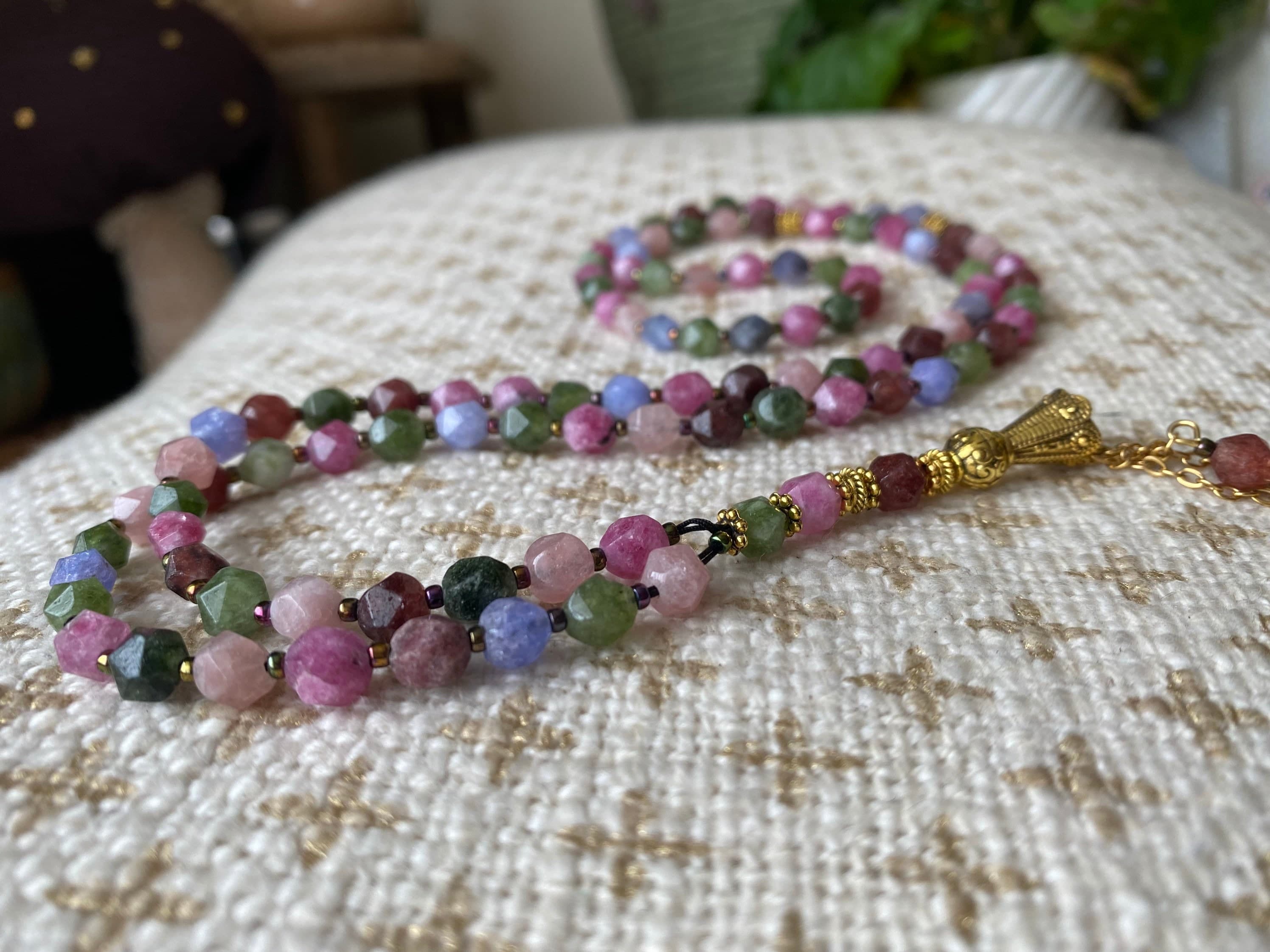 Faceted gemstone tasbih, prayer beads - image 4