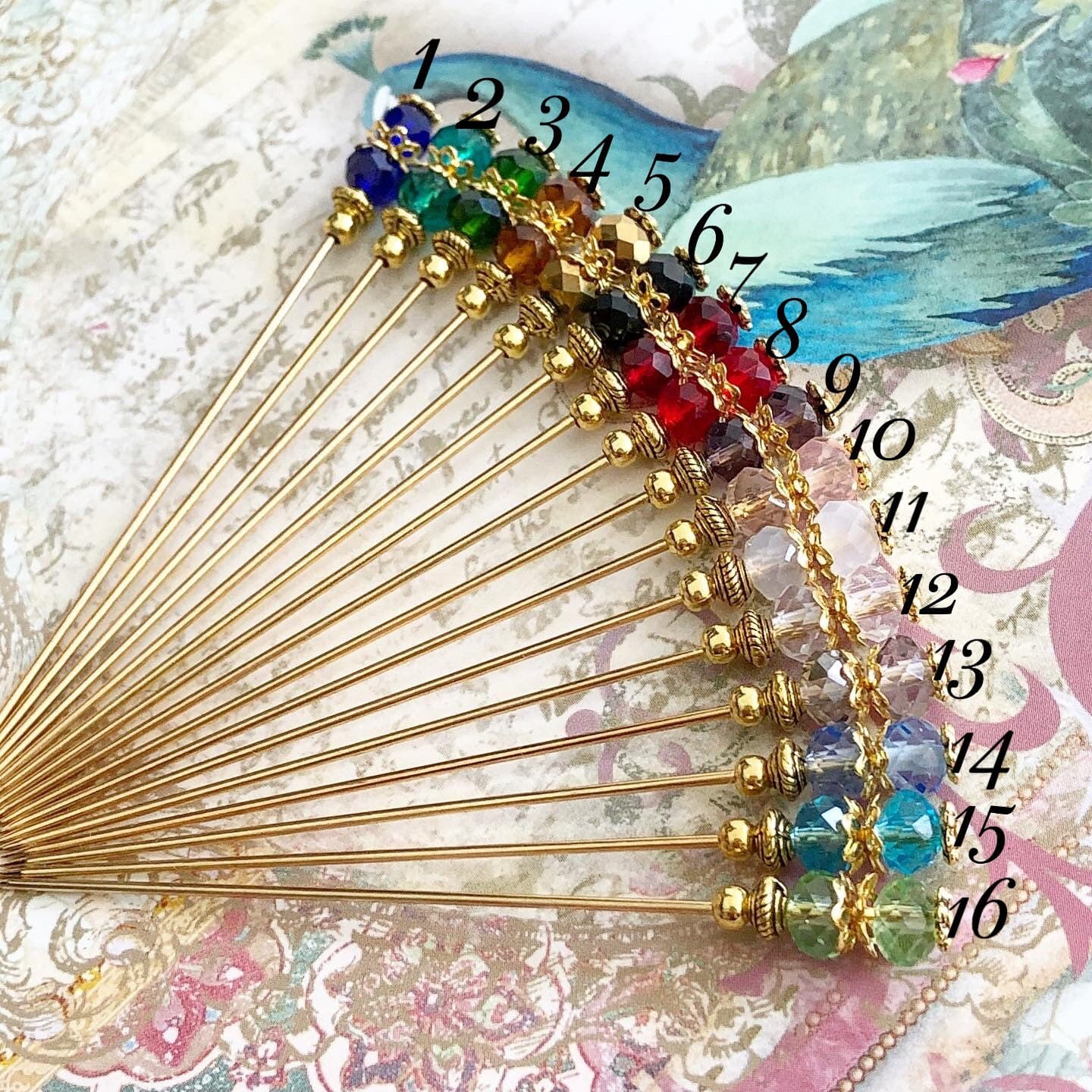 Crystal Hijab Pin: Gem Scarf Brooch, Hat Pin - image 5