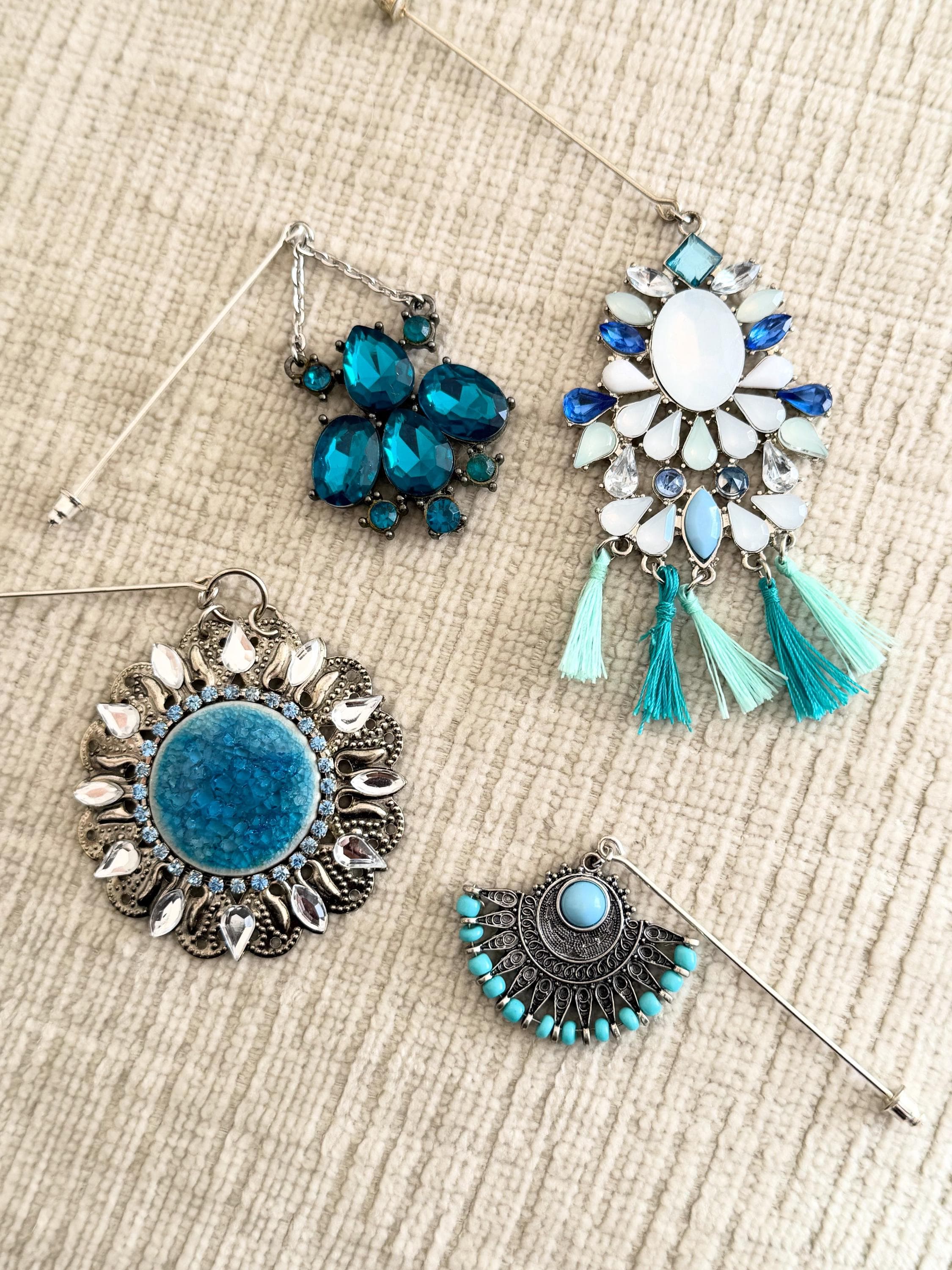 Ice blue Hijab pins