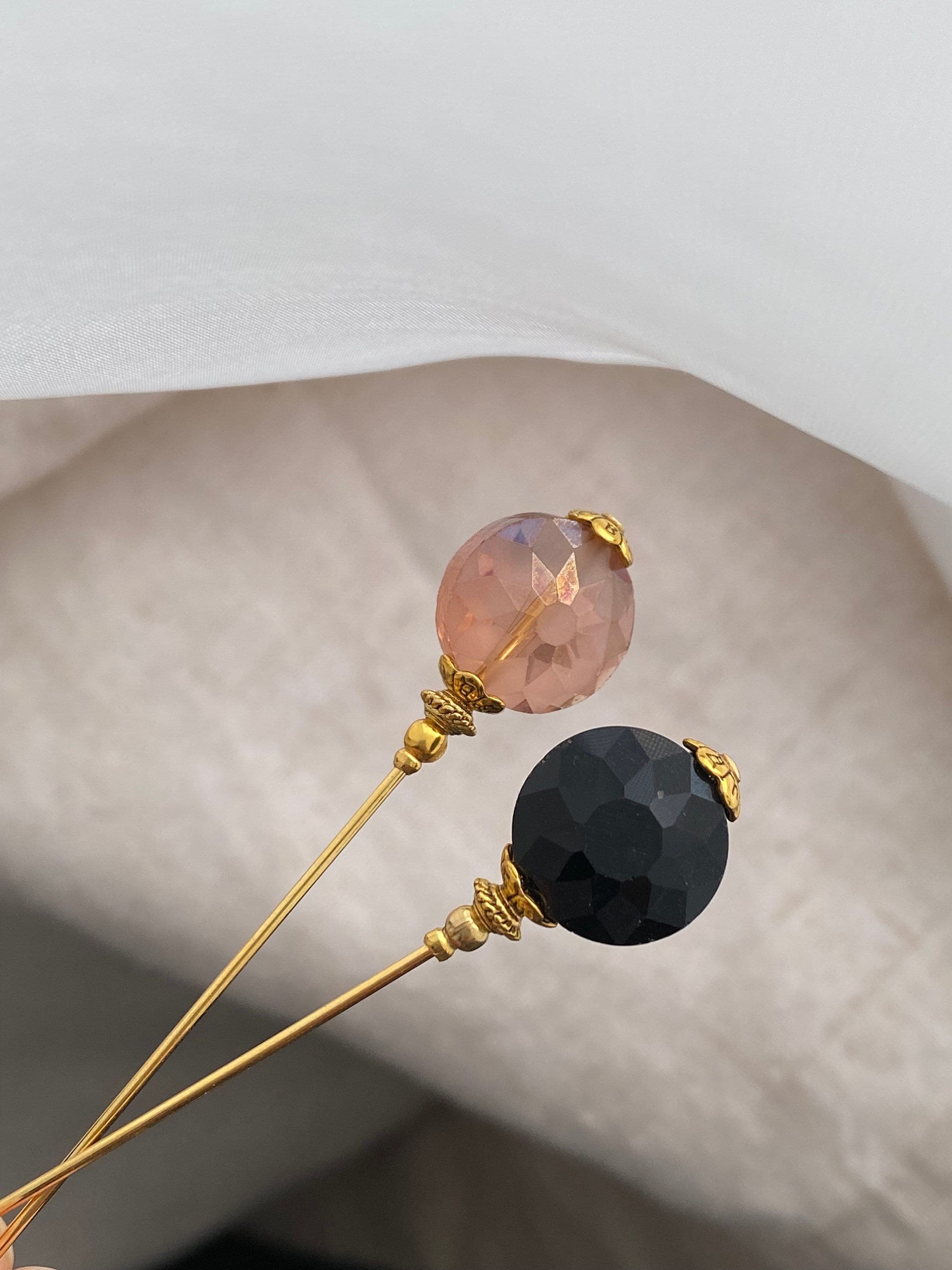 rose and jet hijab pins
