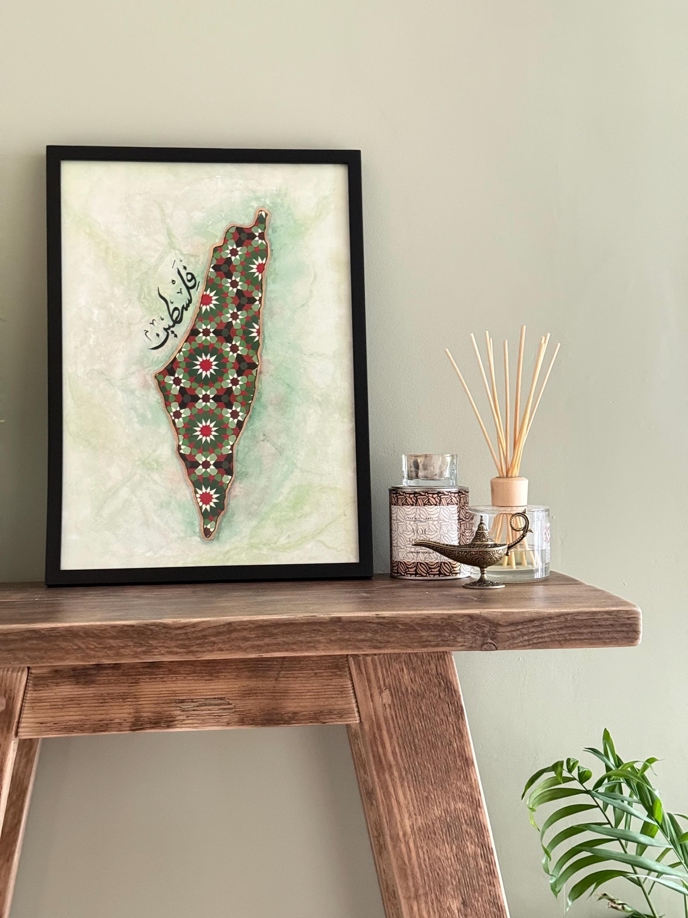 Palestine map art print