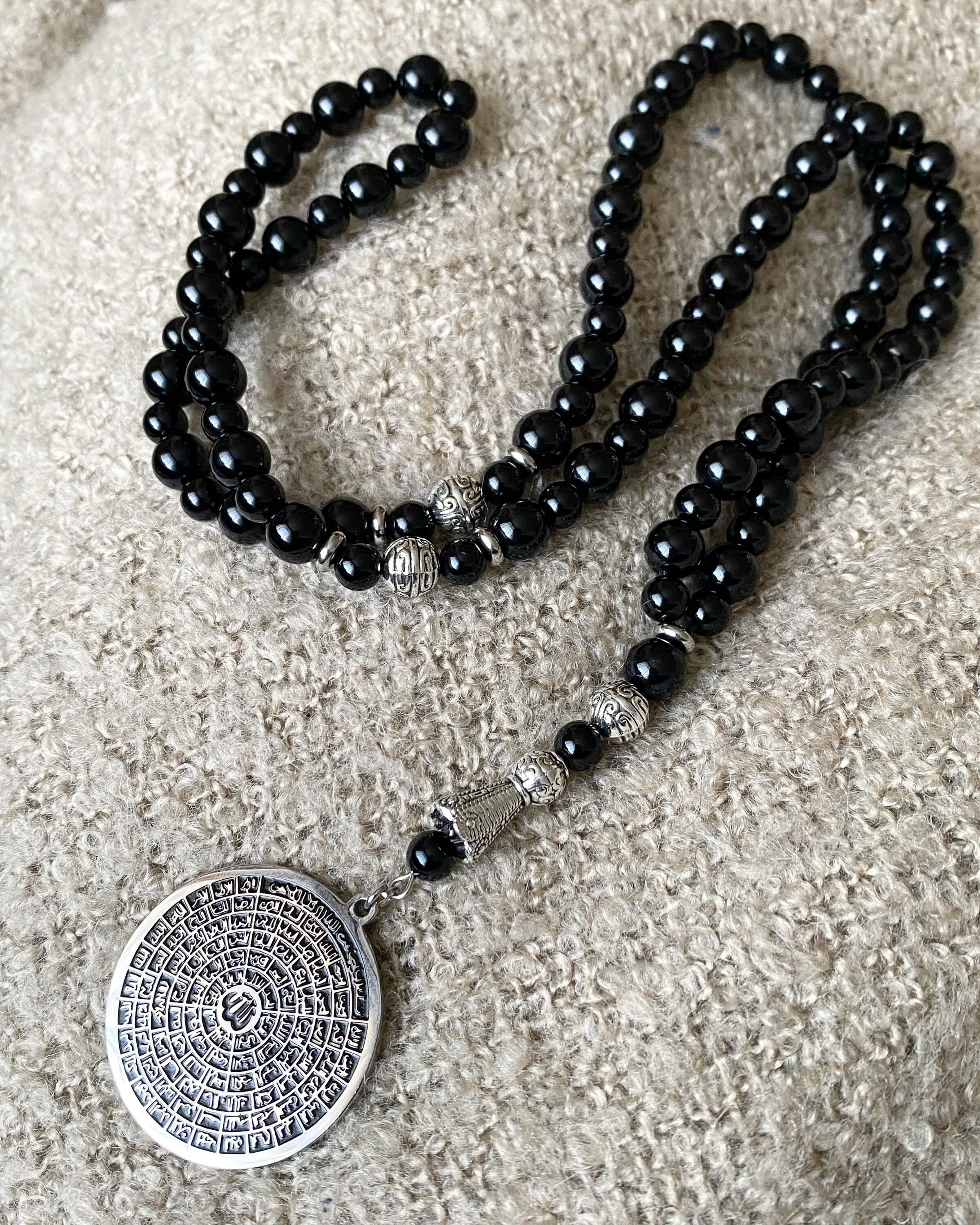 Black onyx gemstone necklace/tasbih Misbaha - image 3