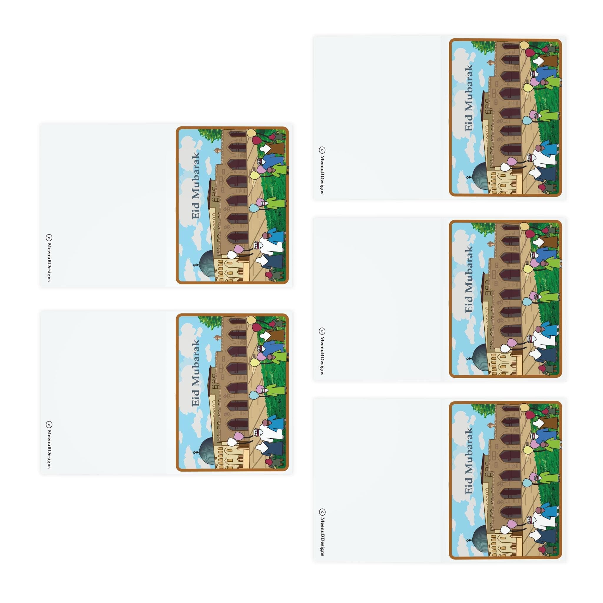 Al Aqsa Mosque Eid Mubarak Greeting Cards 5-Pack | Islamic Holiday Card Set - image 4