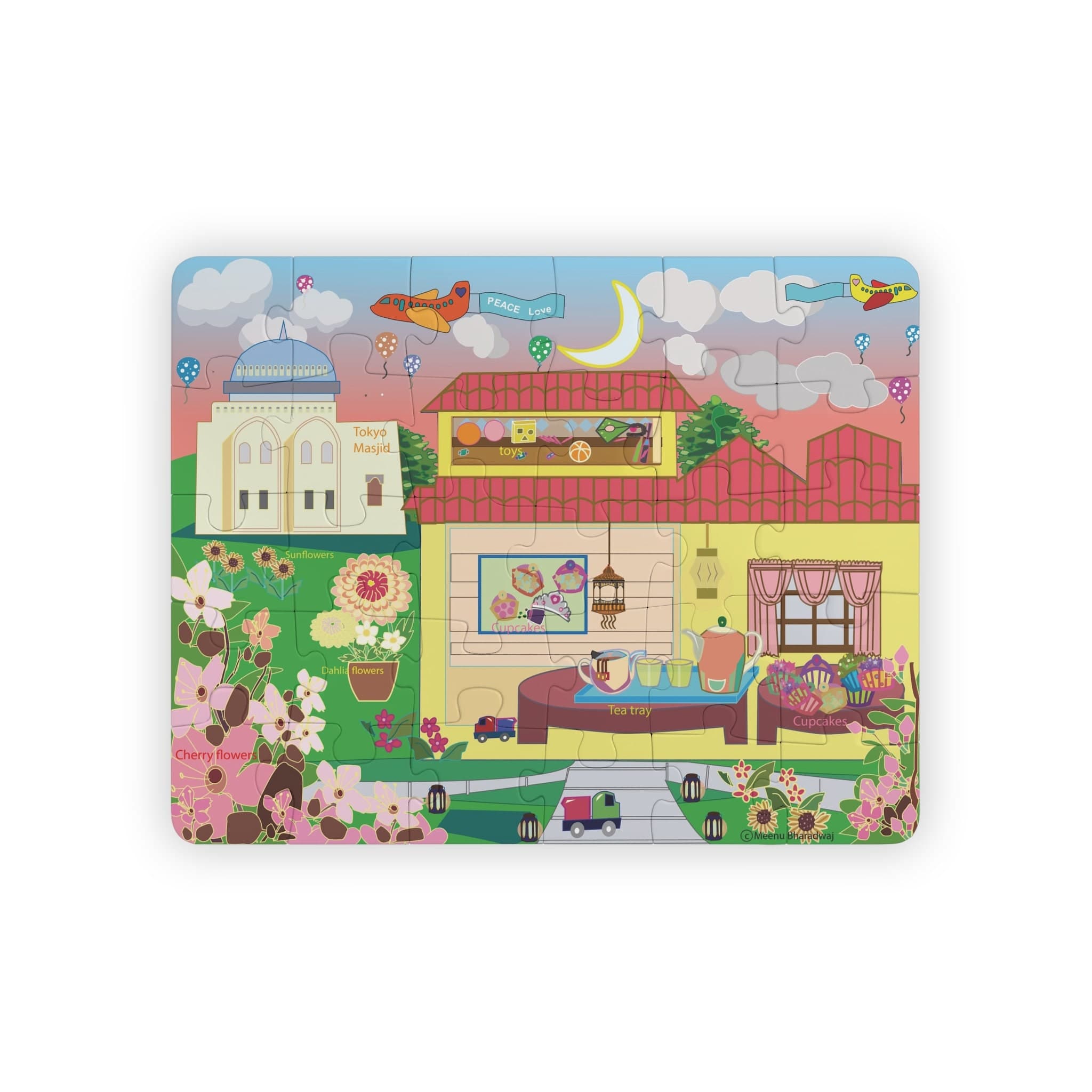 Tokyo Masjid Neighborhood Feast puzzle ramdan Eid gift Eid mubarak Islamic puzzle kids activity japan Masjid Potluck Jigsaw Puzzle - image 3