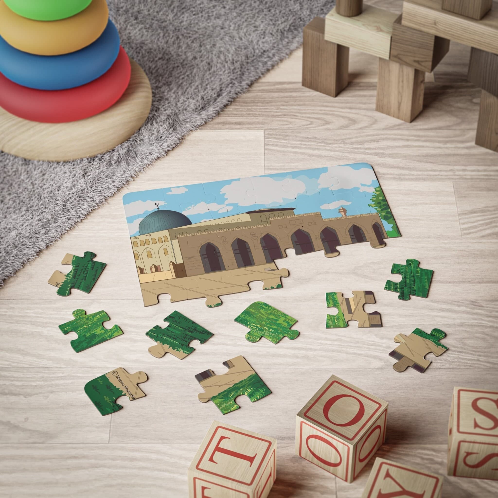 Children's puzzle aqsa jerusalem palestine quds ramdan gift ramadan mubarak kids activity toddler gift Eid Mubarak education Islamic gift