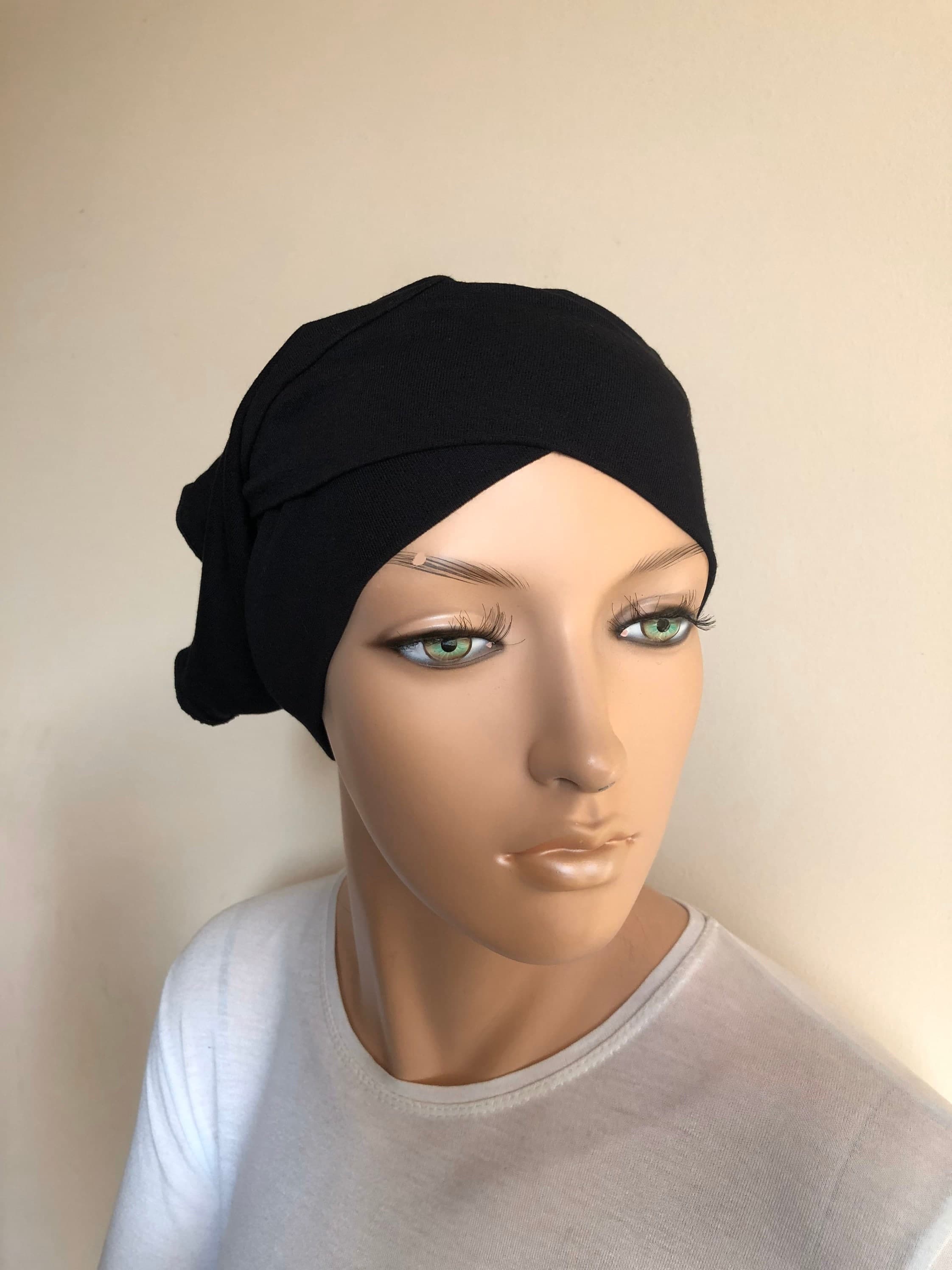 Anti-Slip Black Hijab Cap, Jersey Under Scarf
