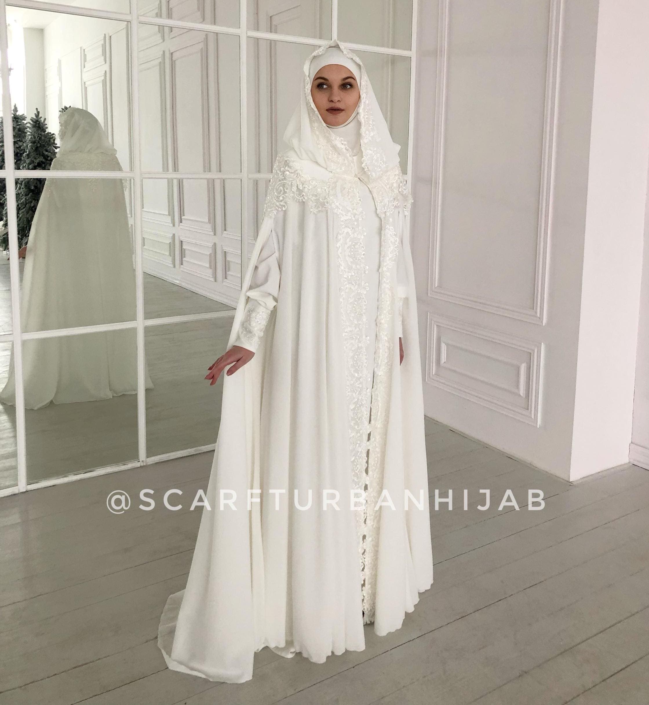 Wedding dress hood cape, nikkah bridal abaya