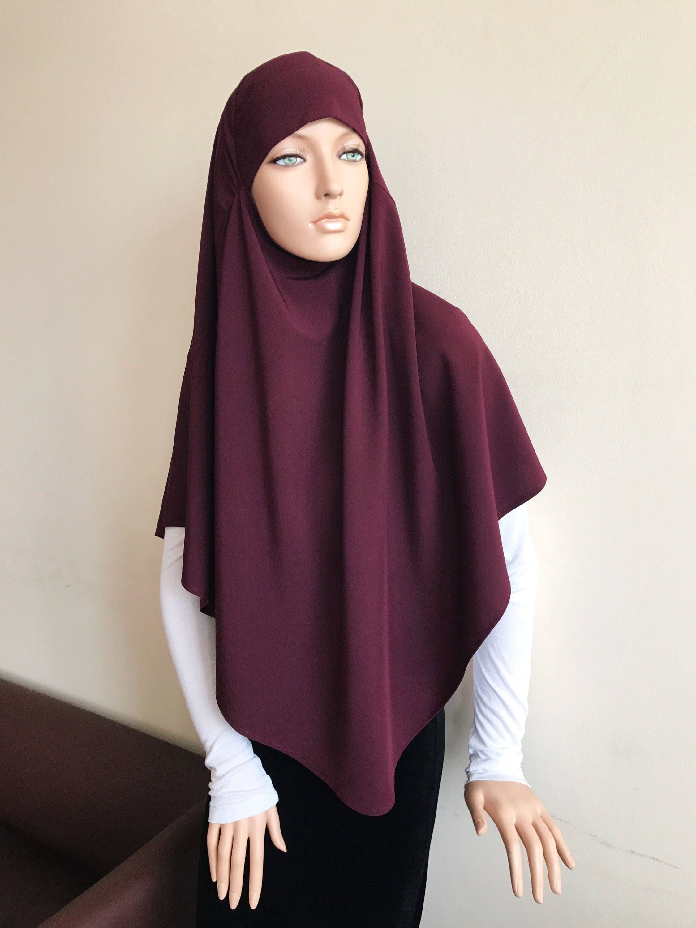 Burgundy Tie Khimar, One Piece Hijab, Muslim Clothing - image 5