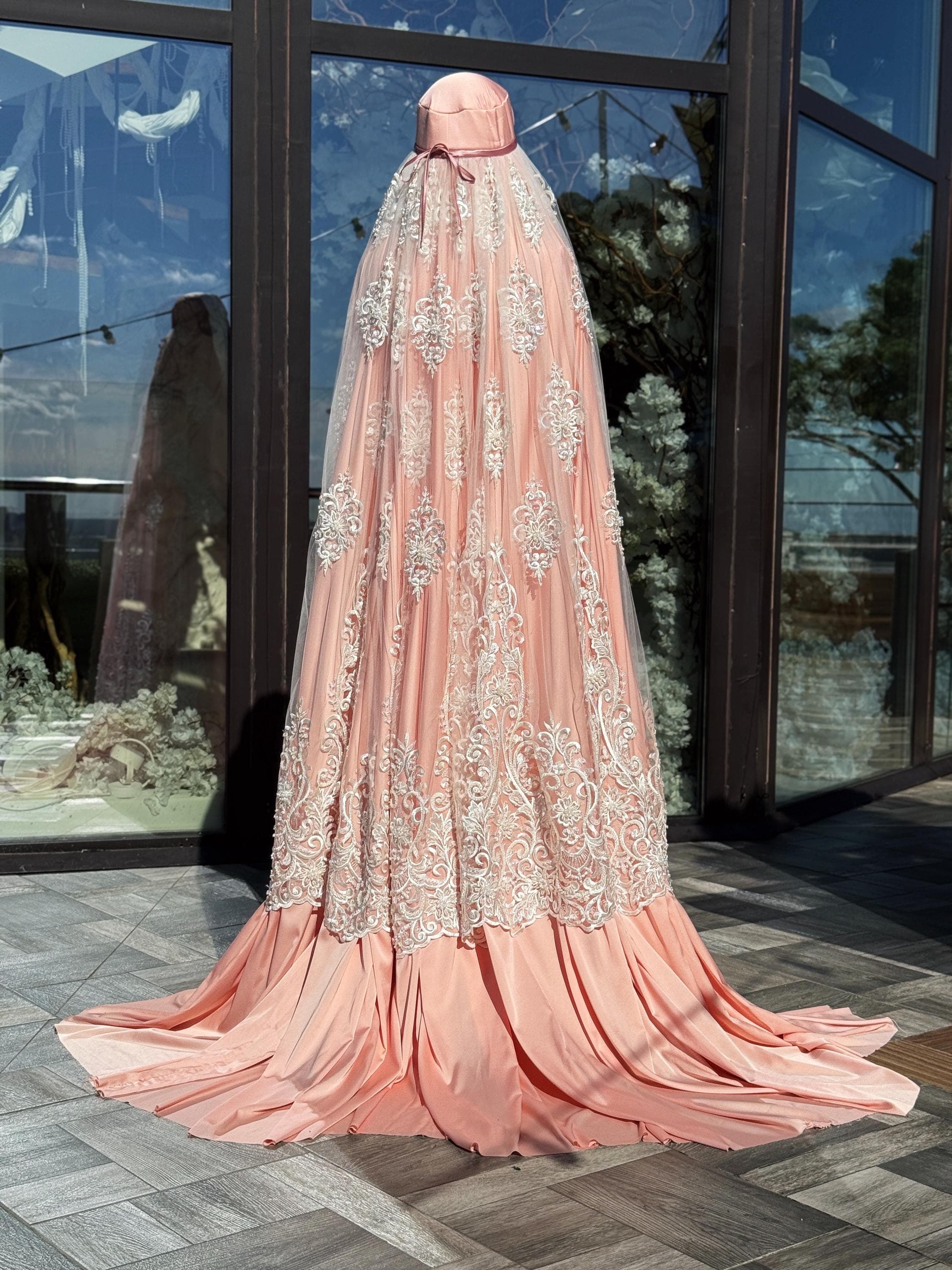 Lace Afghan Burqa Dress, Silk Effect Islamic Jilbab, Modest Wedding Outfit - image 4