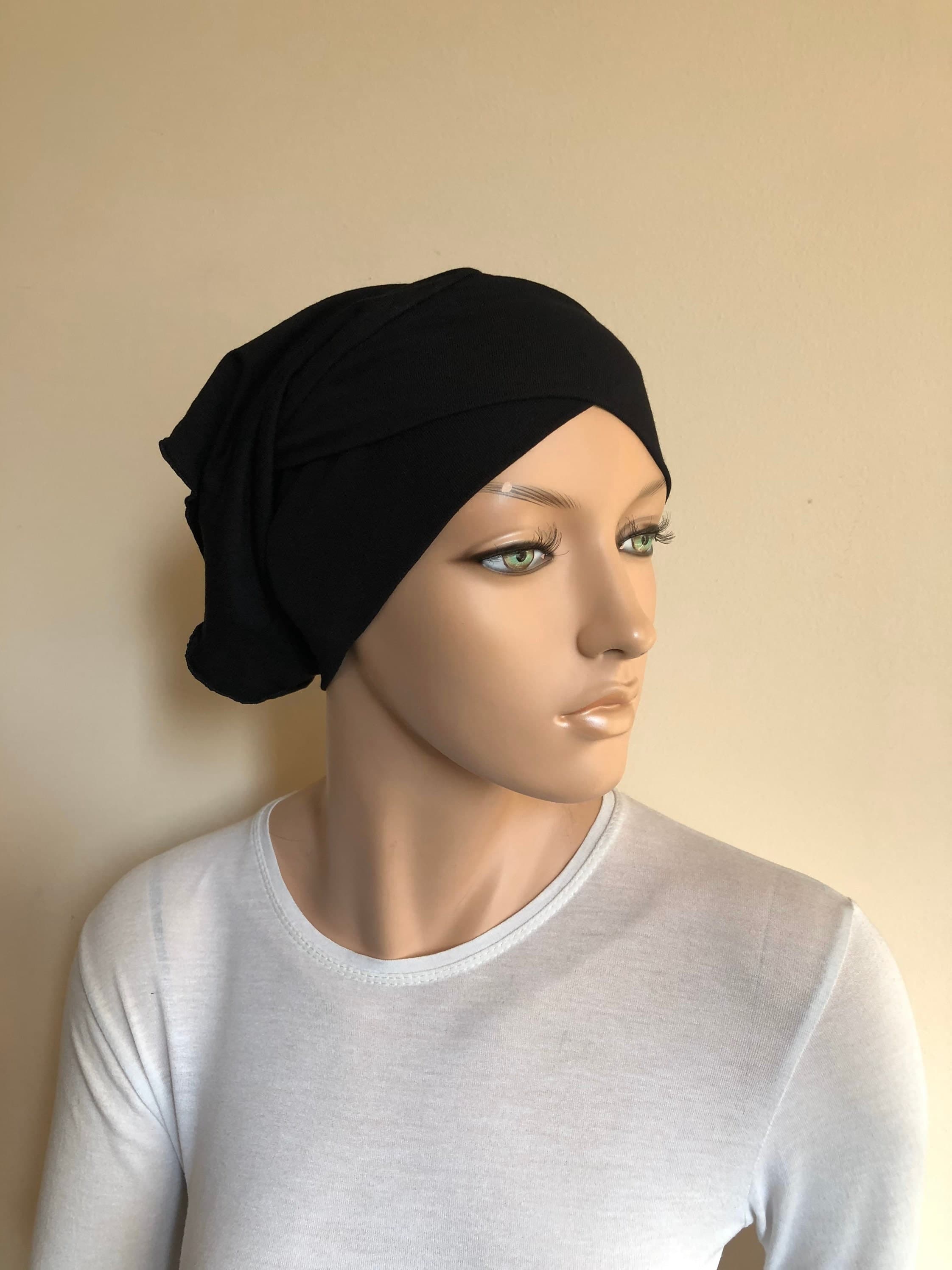Anti-Slip Black Hijab Cap, Jersey Under Scarf - image 3