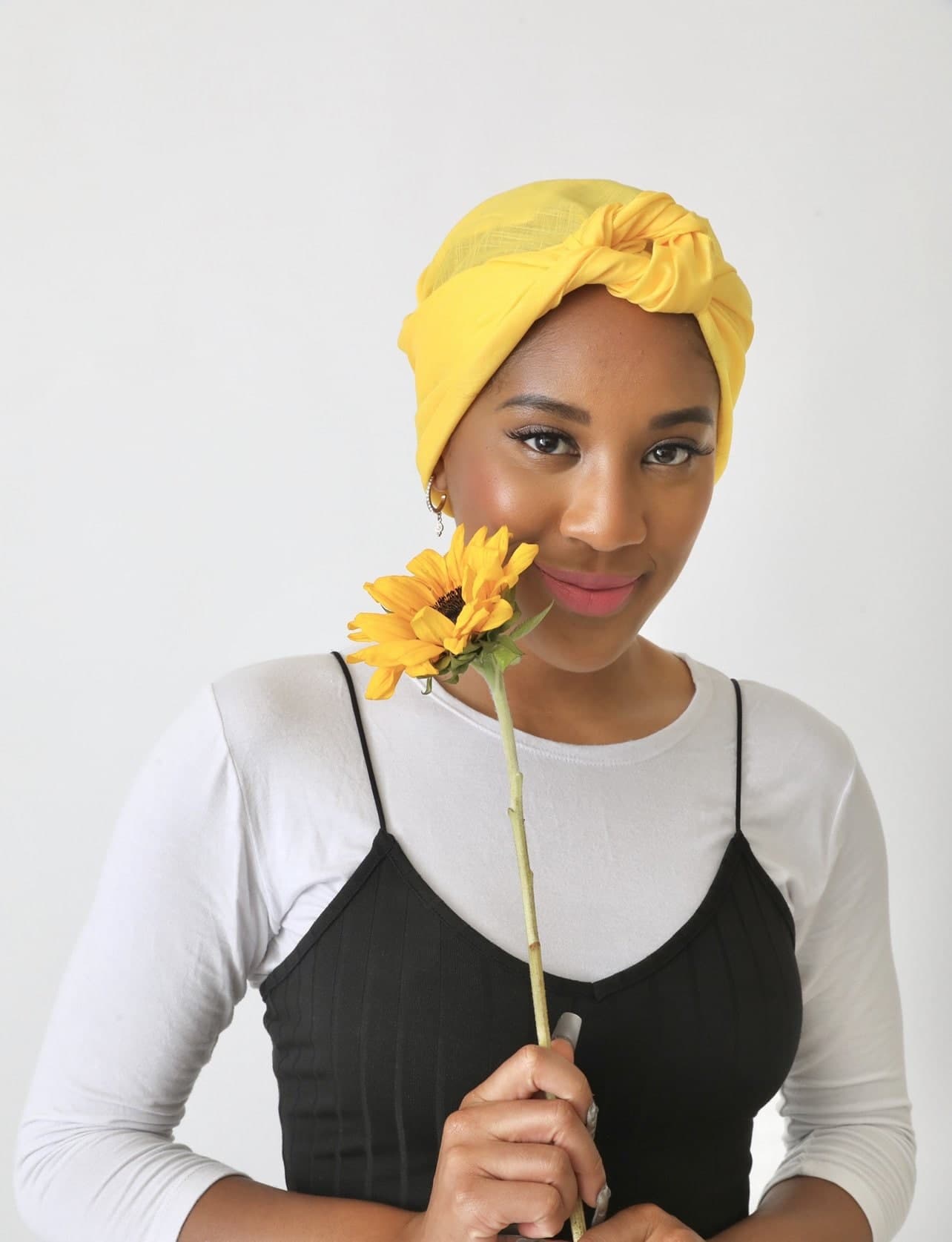 Cotton Square Head Scarf for Women, Sunshine Yellow, Bandana Head Covering, Light Weighted Tichel, Cancer Gift, Chemo Headwear Hair Kerchief