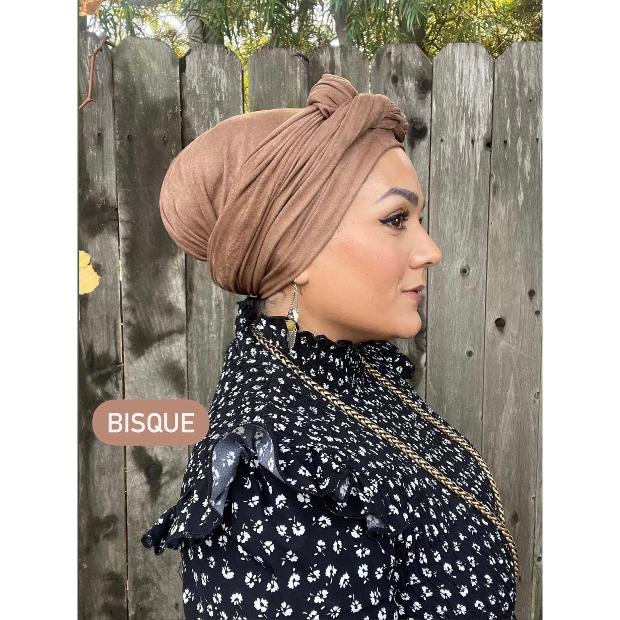 Faux Suede Stretchy Head Wraps - Neutrals