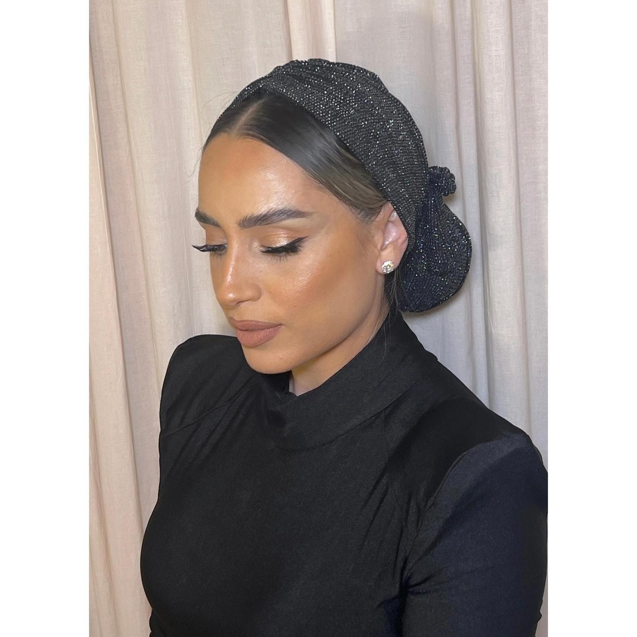 Avigail Lahiani - Slip-on & tie, Black Silver Glitter-Specialty Items-The Little Tichel Lady