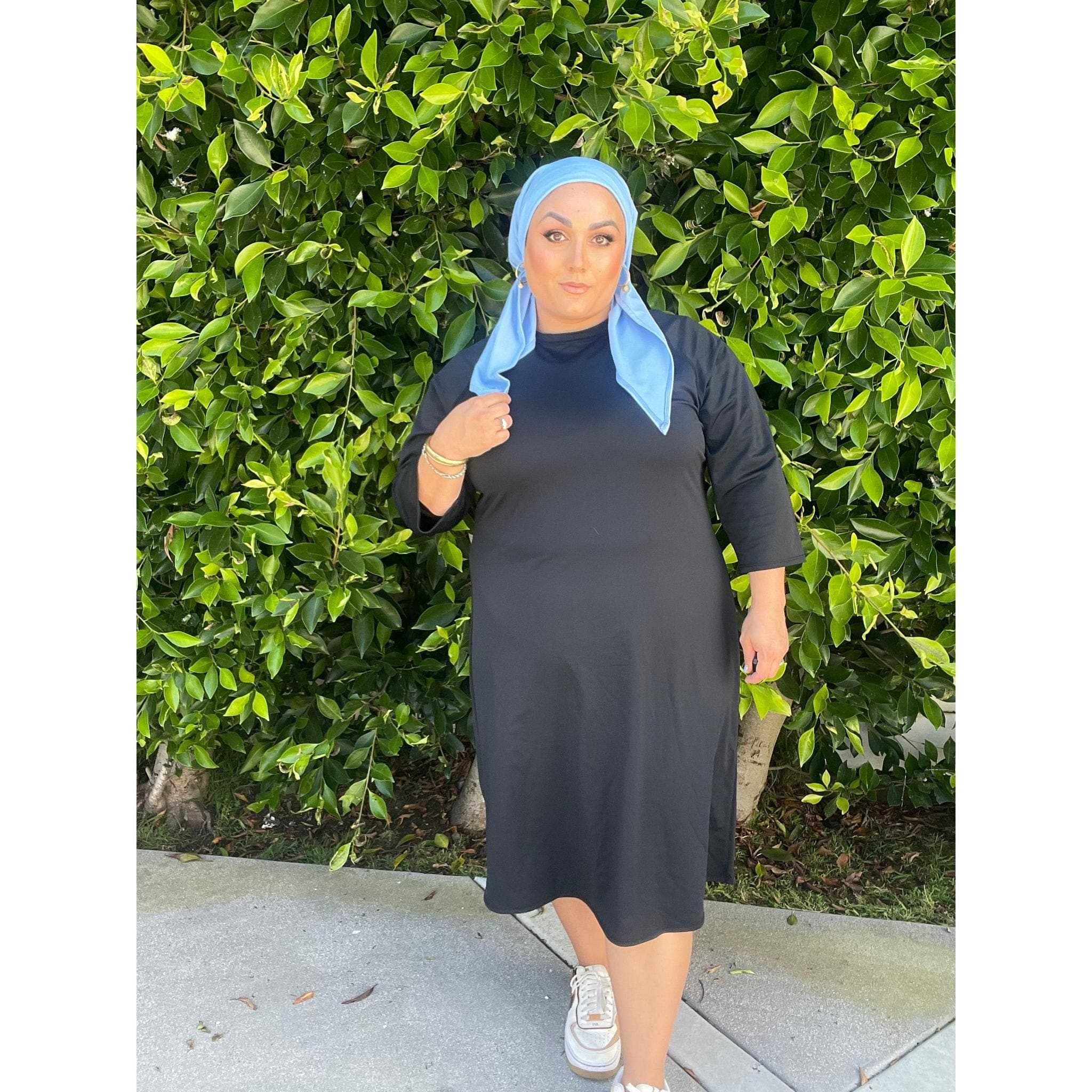 Ladies Modest Swim Dress - Black, SM-3XL