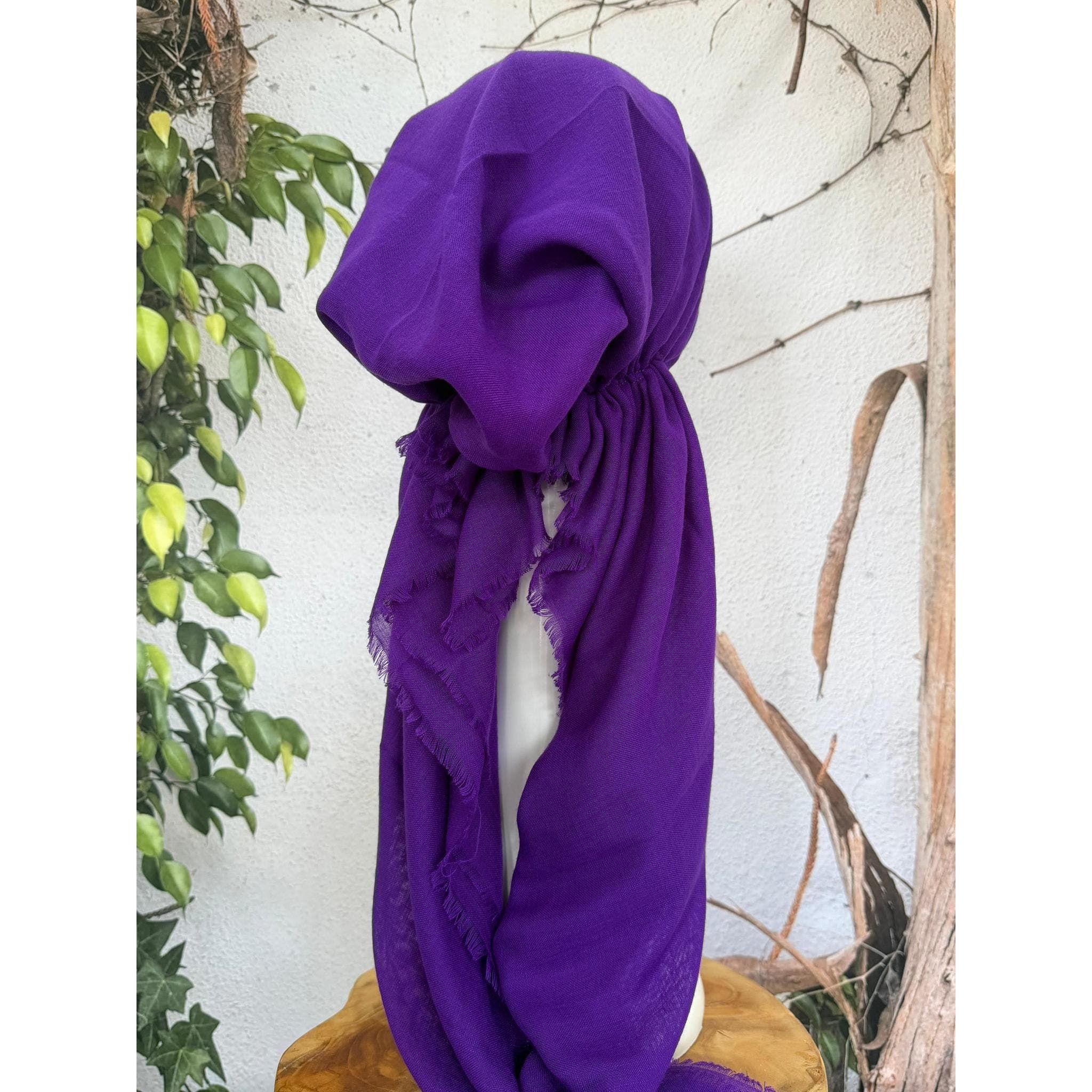 Turkish Cotton Textured NON-SLIP Pretied w/ Long Tails - Purple-pretieds-The Little Tichel Lady