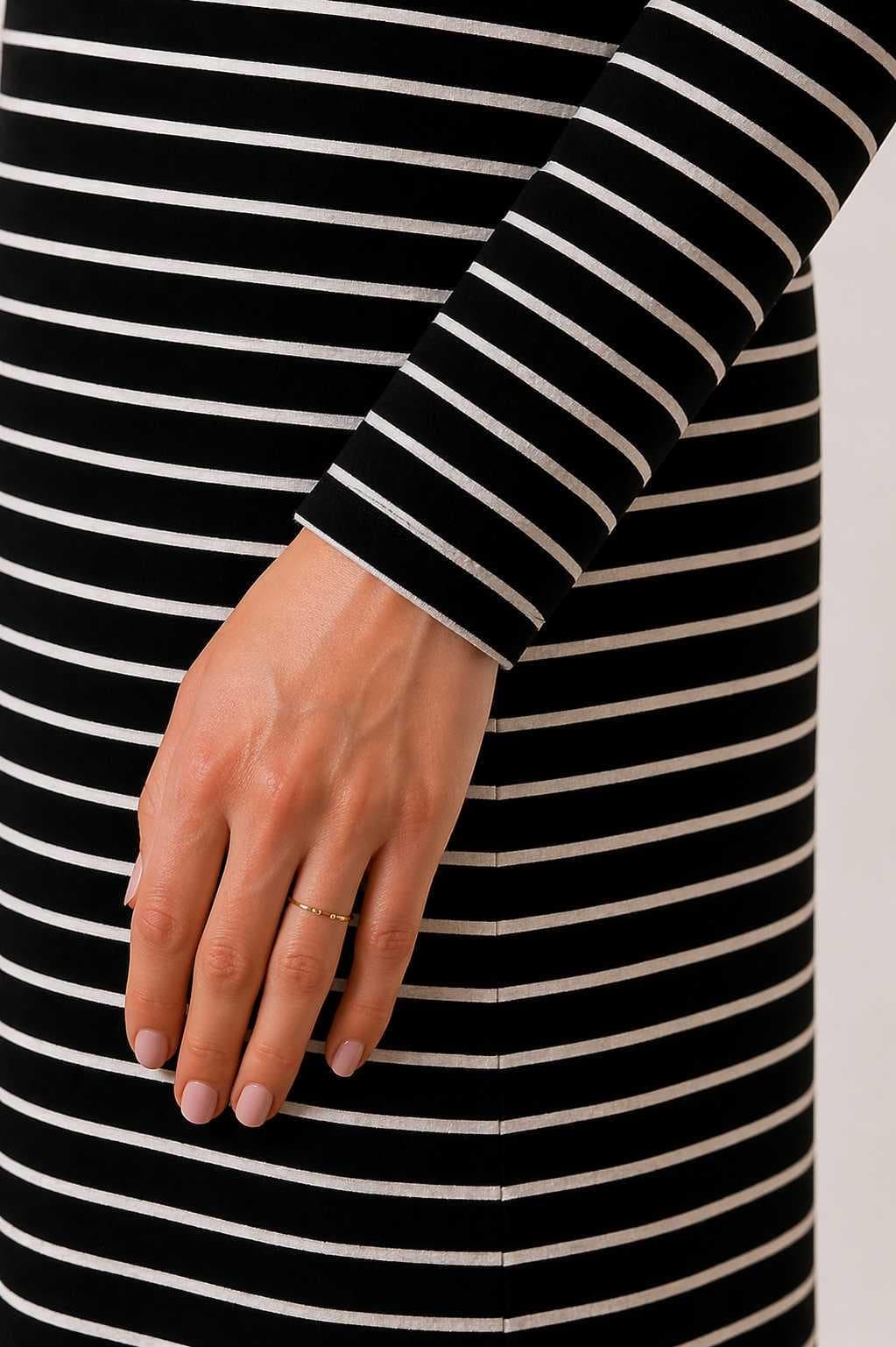 Black/White Striped Sweater Dress-dress-The Little Tichel Lady
